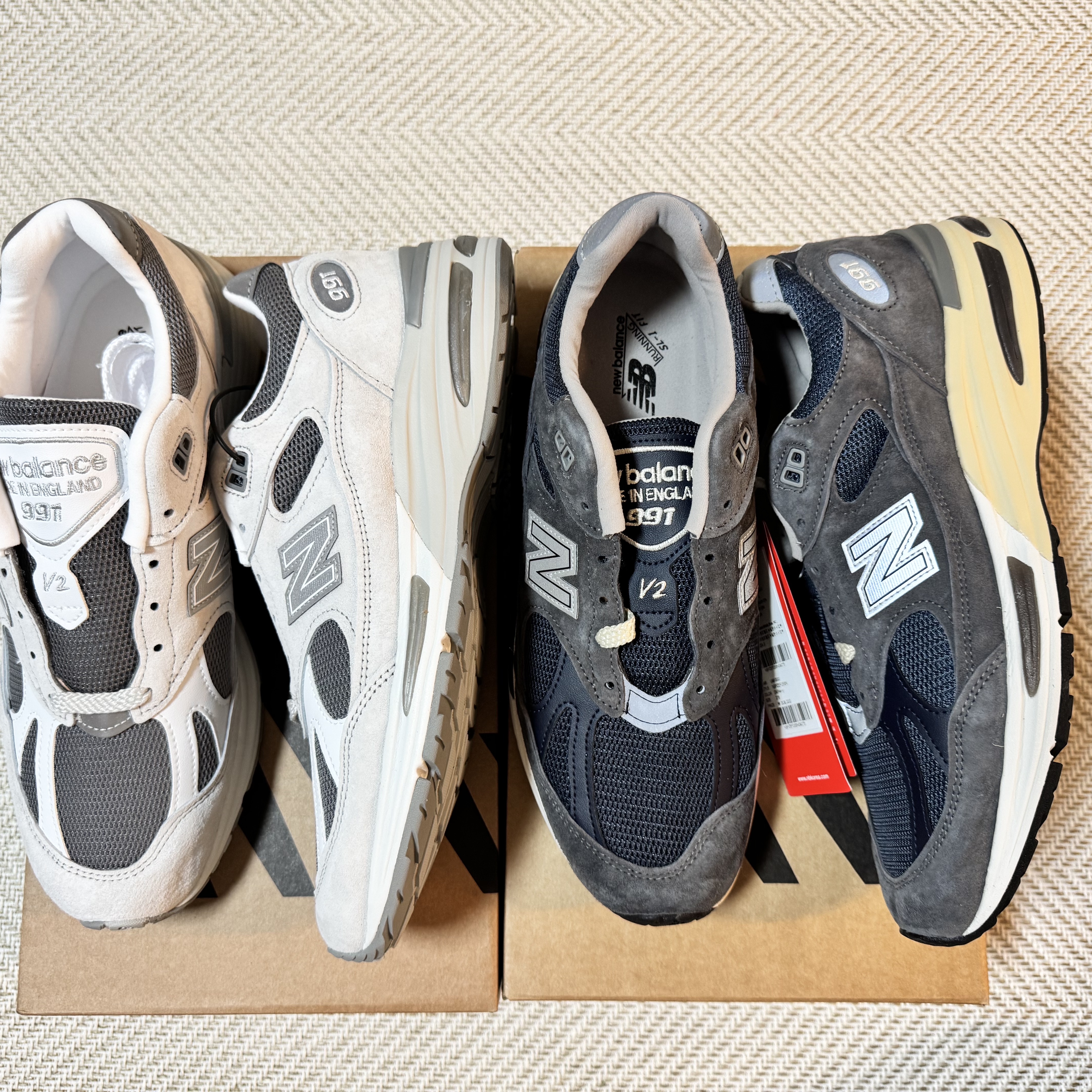 New Balance 991v2 Made in UK Dark Gull Grey, New Balance 991v2 Made in UK Nimbus Cloud Cool Grey - D Standard 착용 스타일 - 8