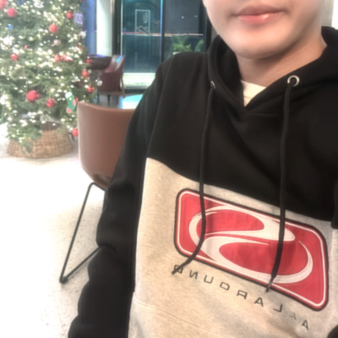 SPORT CHAMBER SC Big Flash Hoodie T-Shirt Black 착용 스타일