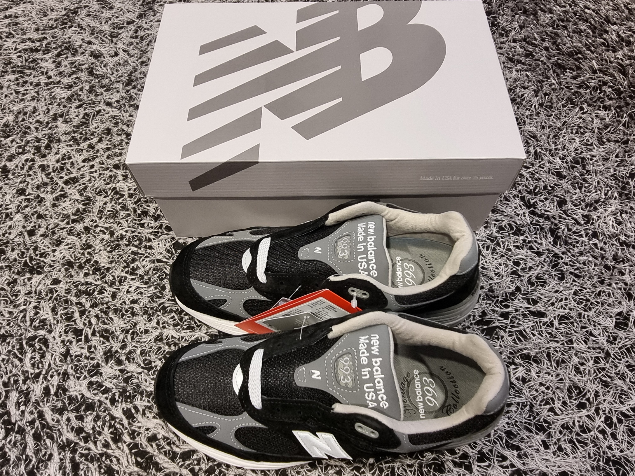 New Balance 993 Made in USA Black - D Standard 착용 스타일 - 7