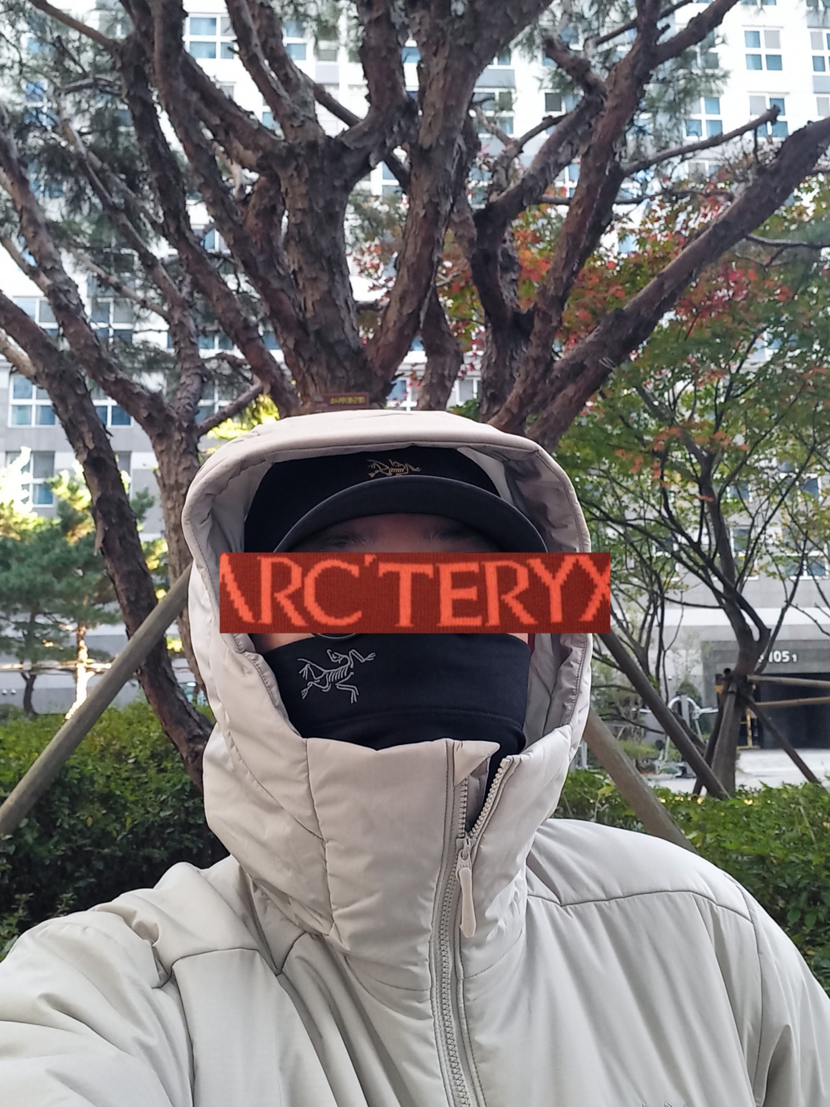 Arc'teryx Small Bird Cap Black, Arc'teryx Rho Lightweight Wool Neck Gaiter Black 착용 스타일 - 4
