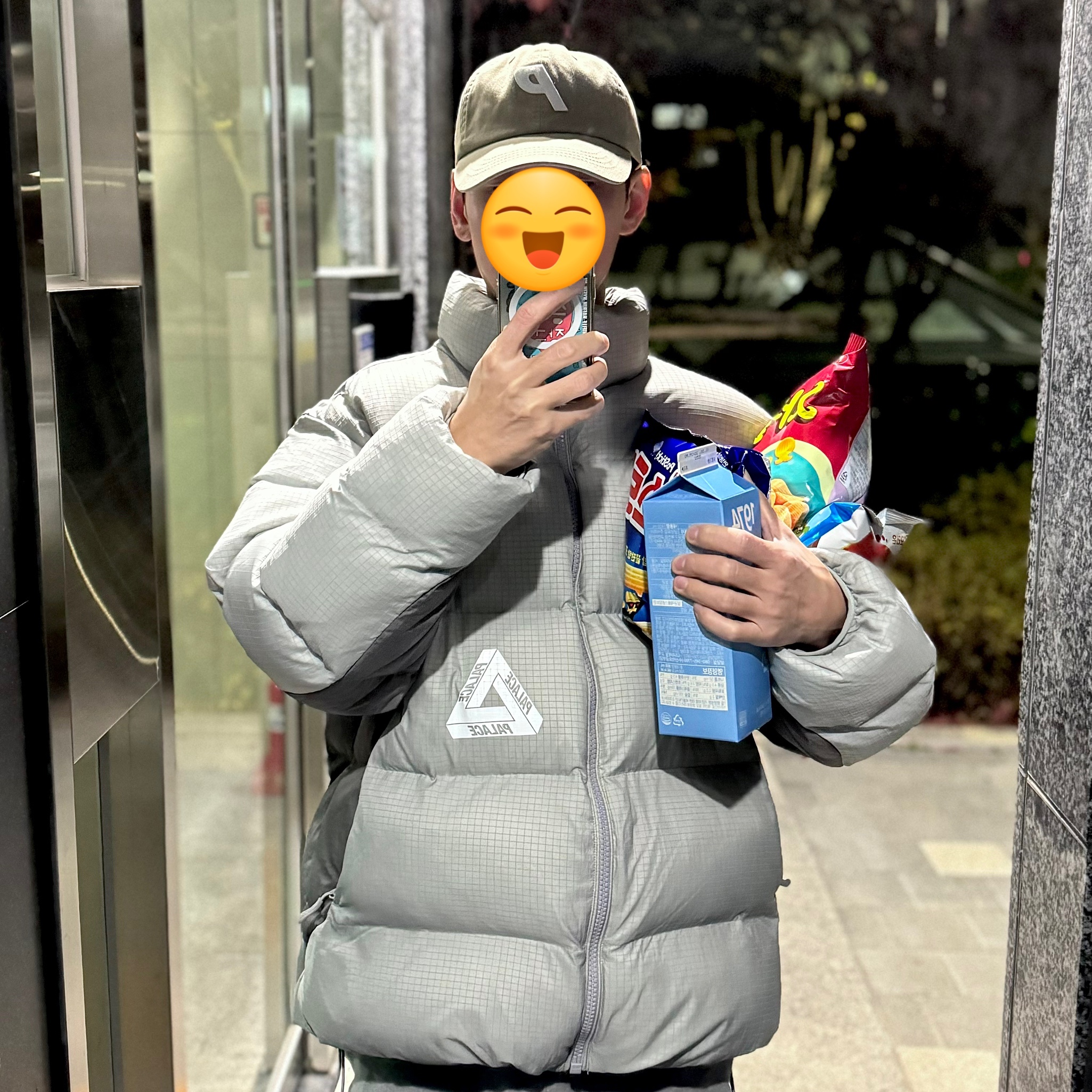 Palace Ripstop Puffa Concrete Grey - 24FW 착용 스타일