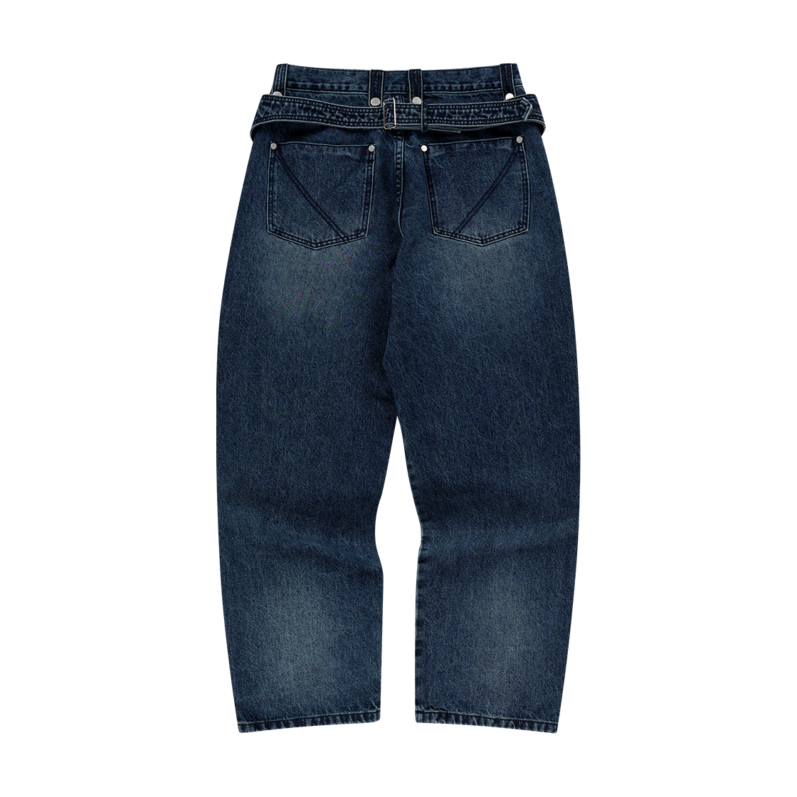 VH2EFUD113ABL Thevinylhouse Curved Denim Pants Blue - #2