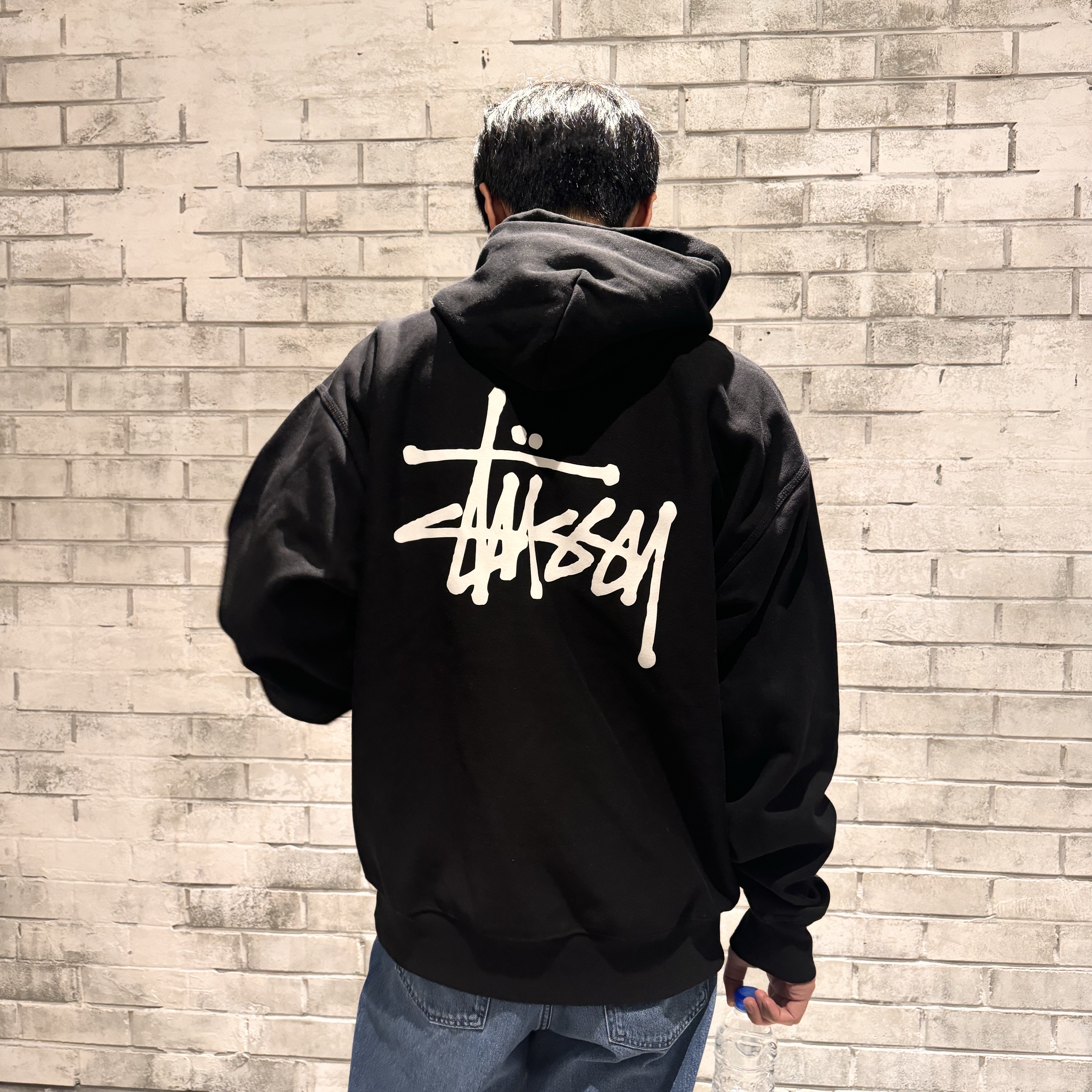 Stussy Basic Stussy Hoodie Black 착용 스타일
