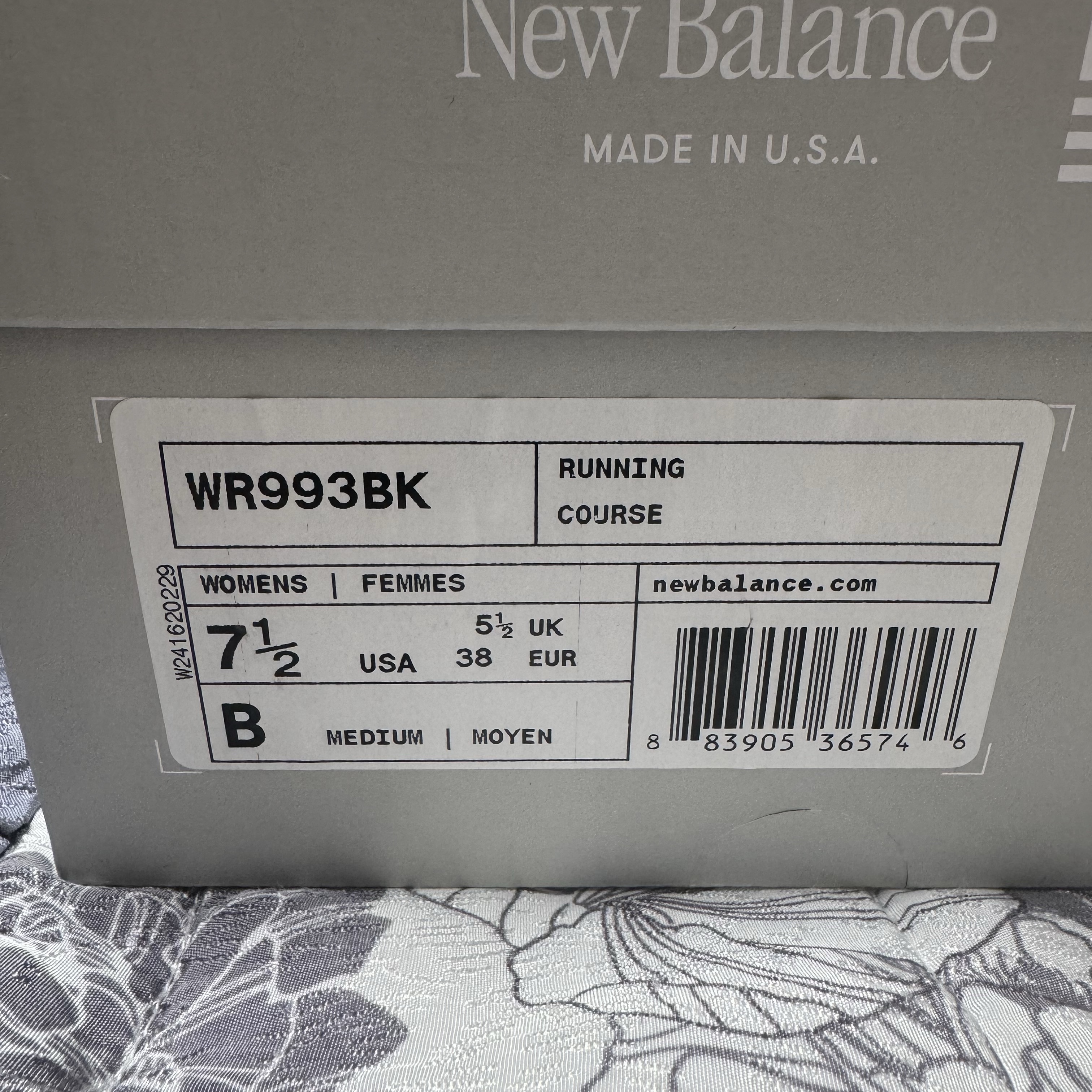 (W) New Balance 993 Made in USA Black - B Standard 착용 스타일 - 1