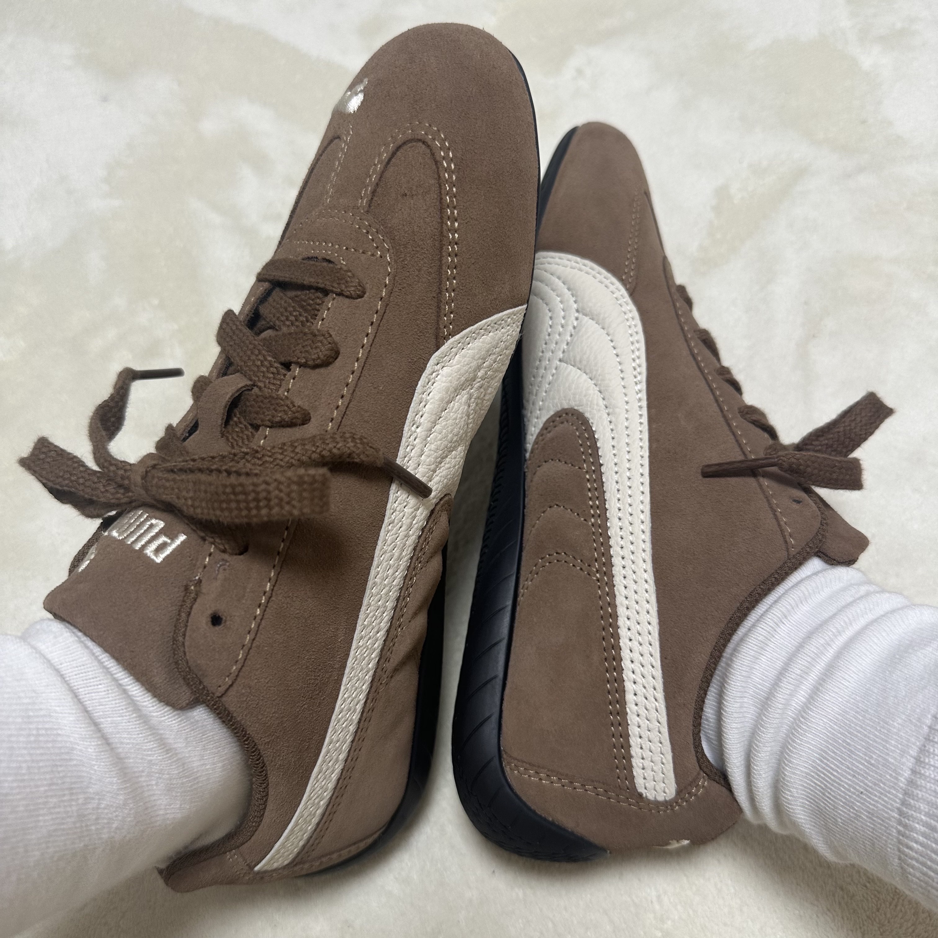 Puma Speedcat Archive Haute Coffee Frosted Ivory 착용 스타일 - 2