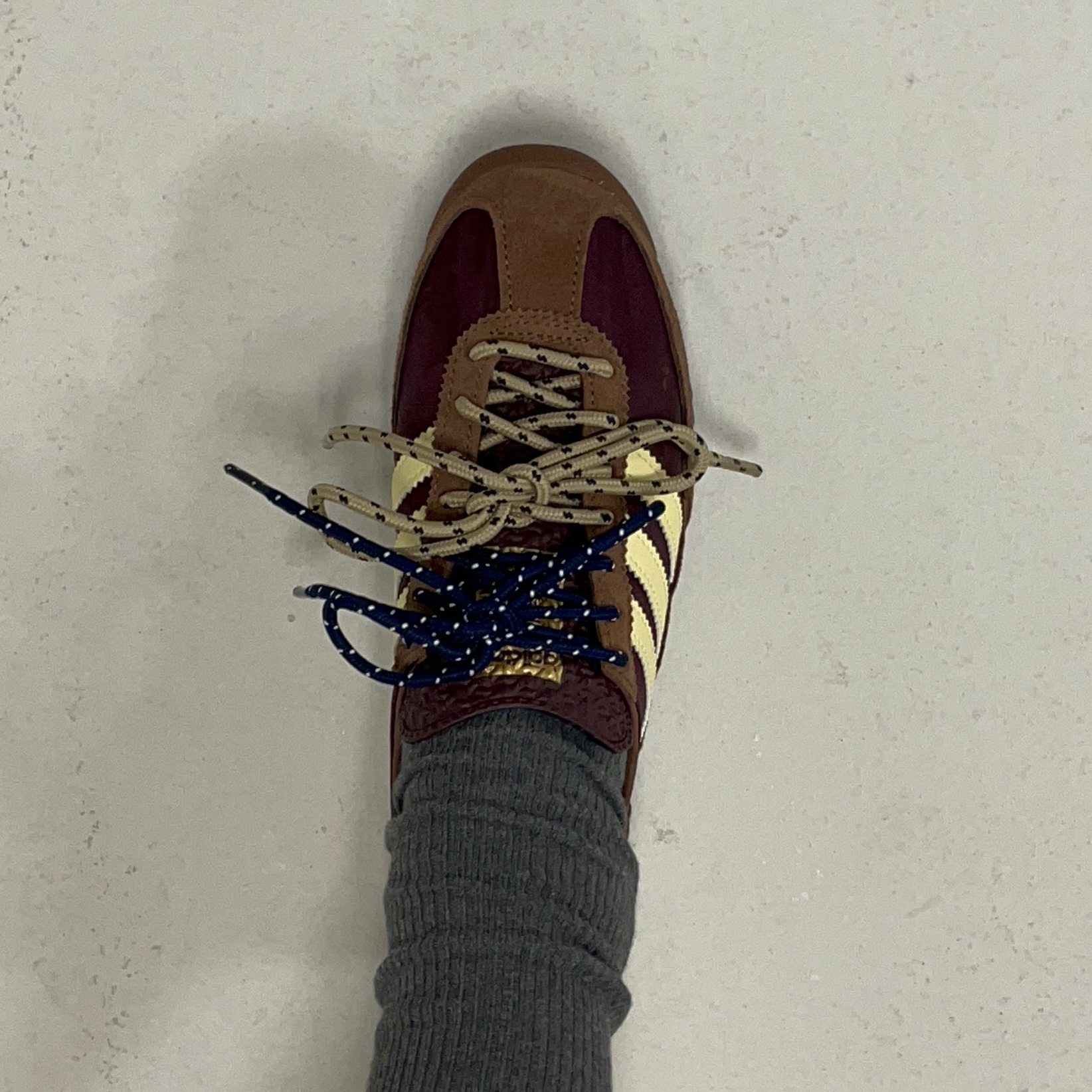 (W) Adidas SL 72 OG Maroon Almost Yellow 착용 스타일