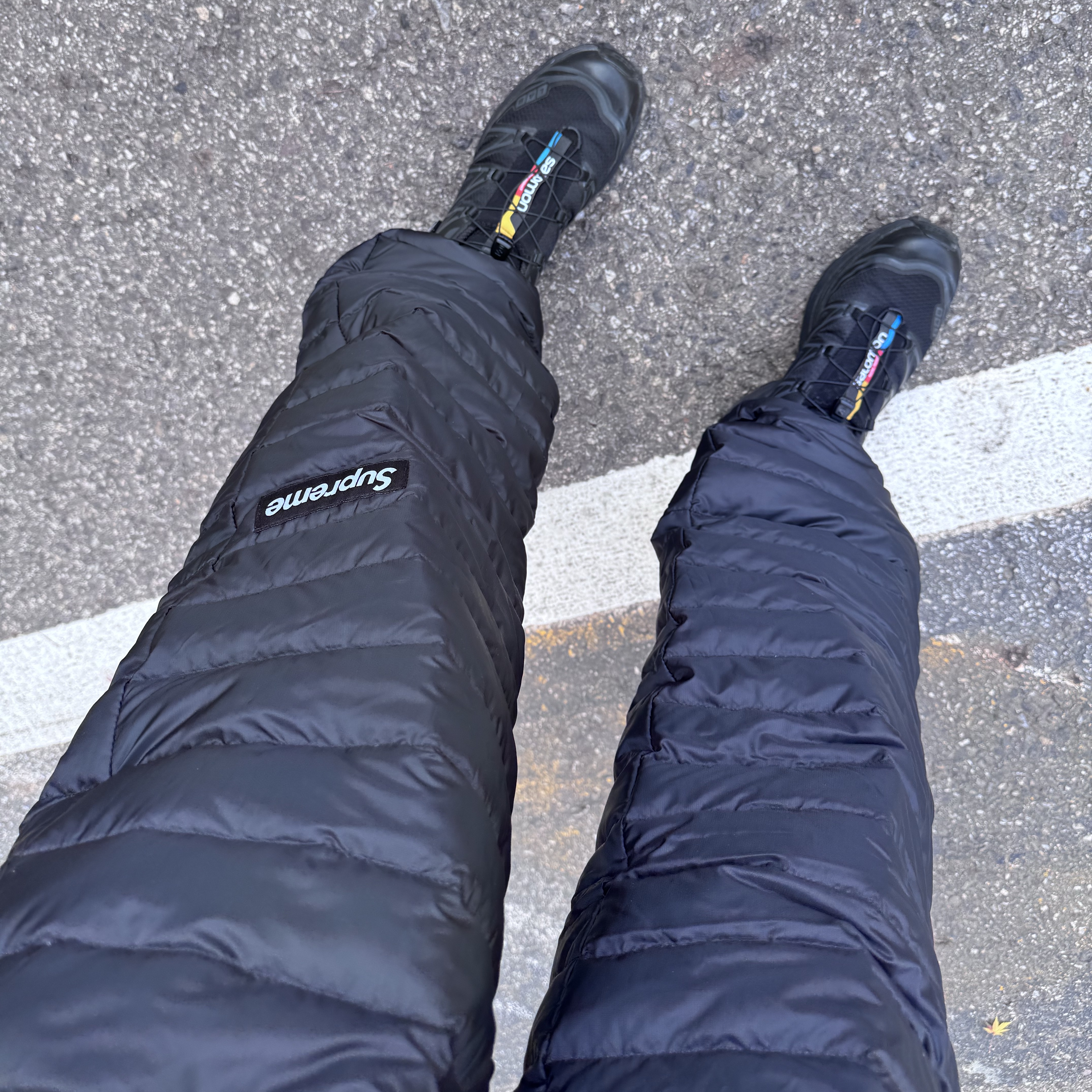 Supreme Micro Down Pant Black - 24FW 착용 스타일 - 2