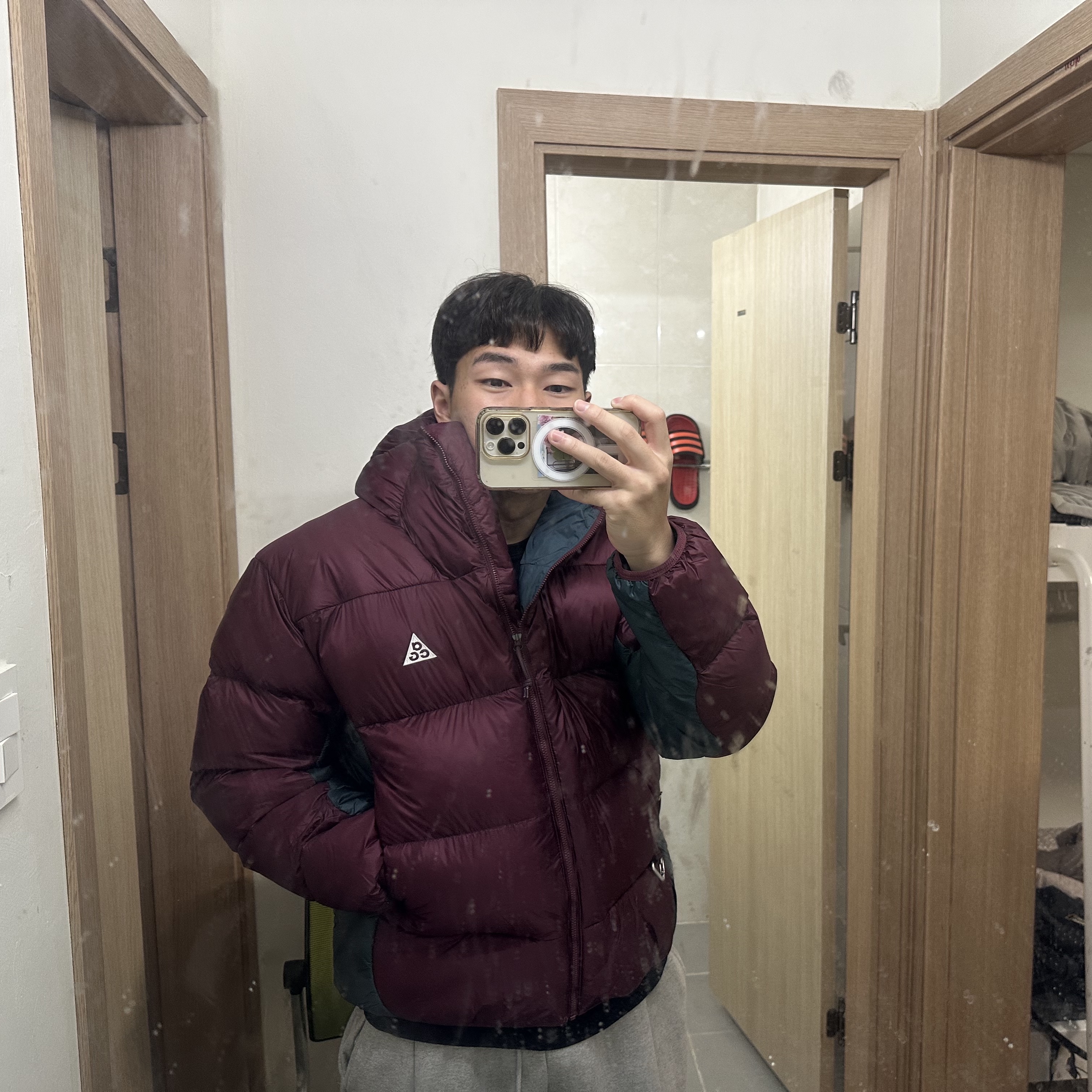 Nike ACG Therma-Fit ADV Lunar Lake Puffer Jacket Night Maroon - Asia 착용 스타일