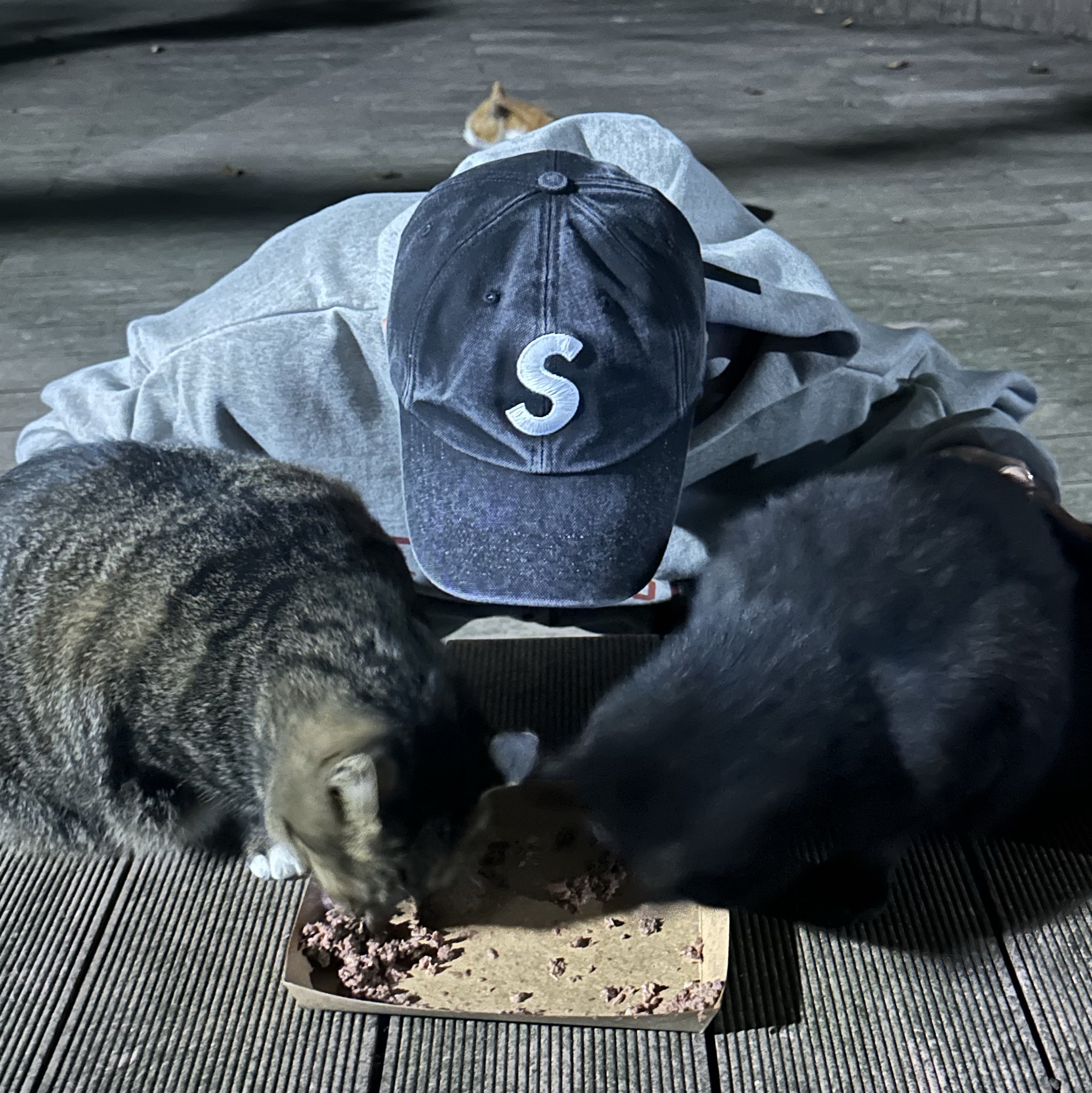 Supreme Pigment S Logo 6-Panel Black - 24FW, Essentials Fleece State Hoodie Dark Heather - 24FW 착용 스타일 - 3