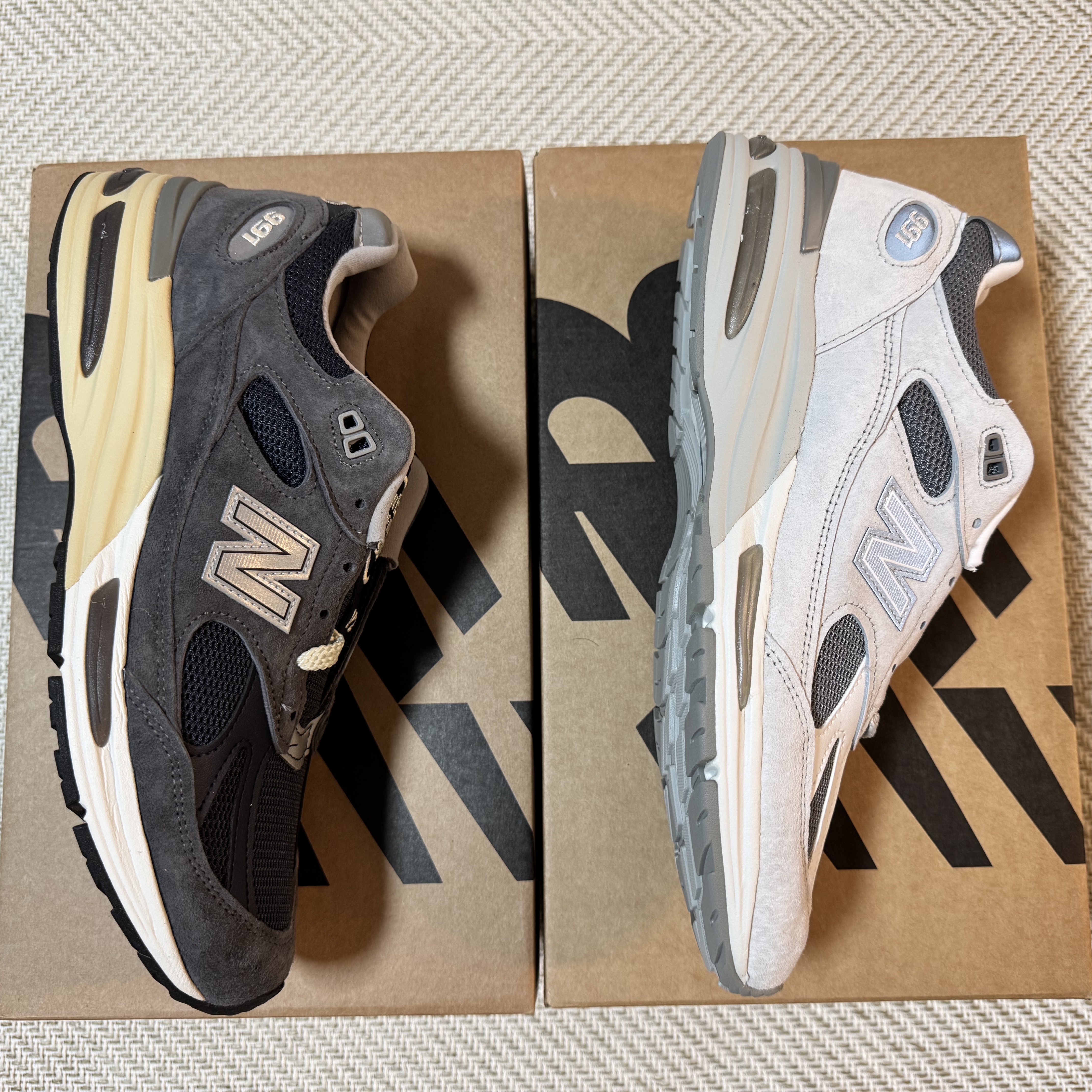 New Balance 991v2 Made in UK Dark Gull Grey, New Balance 991v2 Made in UK Nimbus Cloud Cool Grey - D Standard 착용 스타일 - 3