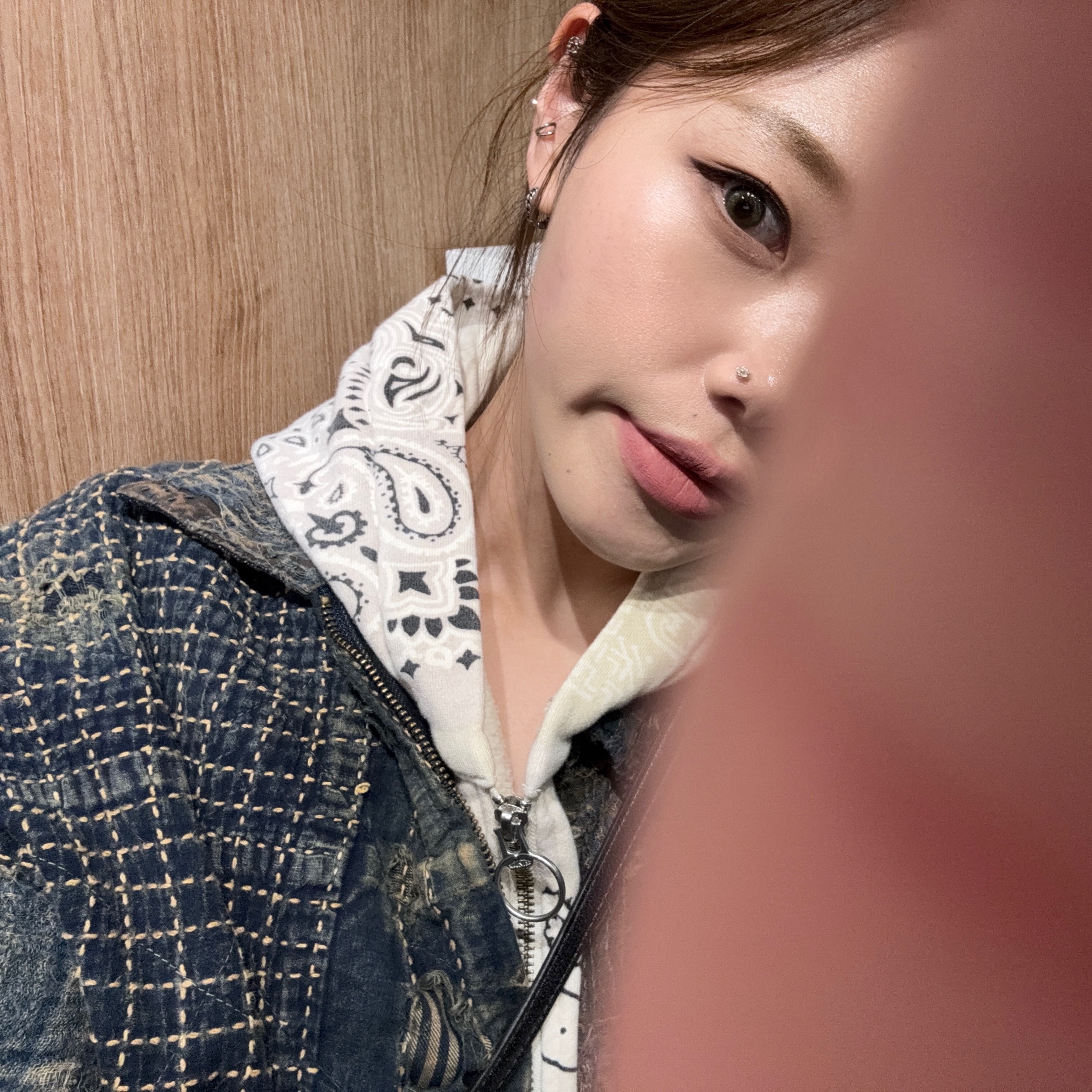 Kapital Fleece Bandana Bivouac Hooded Blouson Kinari, Kapital Chino Great Country Damaged Baseball Long Sleeve Shirt Beige 착용 스타일 - 2