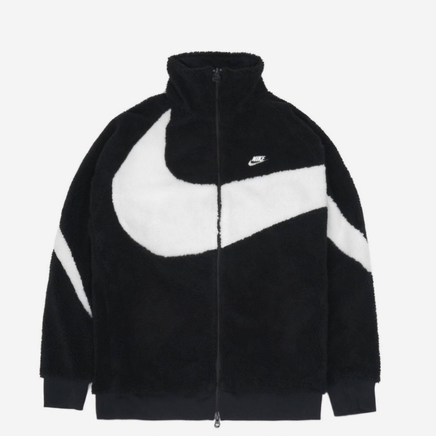 Nike Big Swoosh Full Zip Jacket Black Sail 착용 스타일