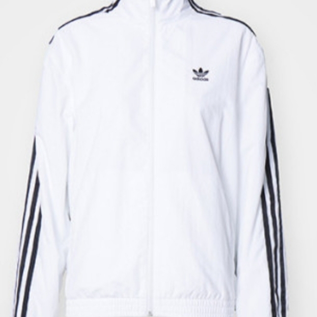 Adidas 3S Regular Fit Double Knit Track Top White - KR Sizing 착용 스타일
