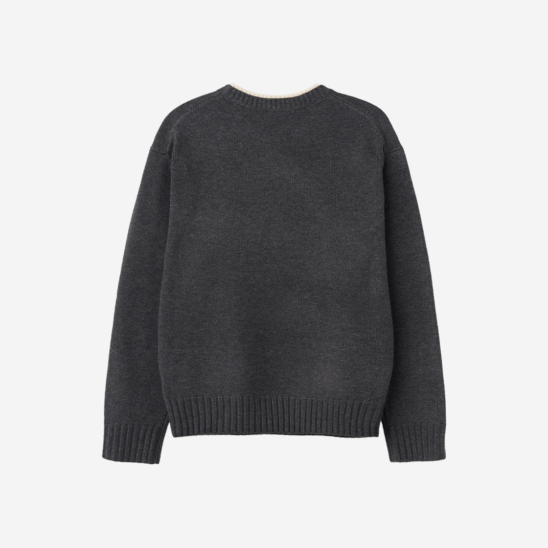 제너럴아이디어 유니섹스 레터링 더블 립 풀오버 차콜(General Idea Unisex Lettering Double Rib Pullover Charcoal) - 2