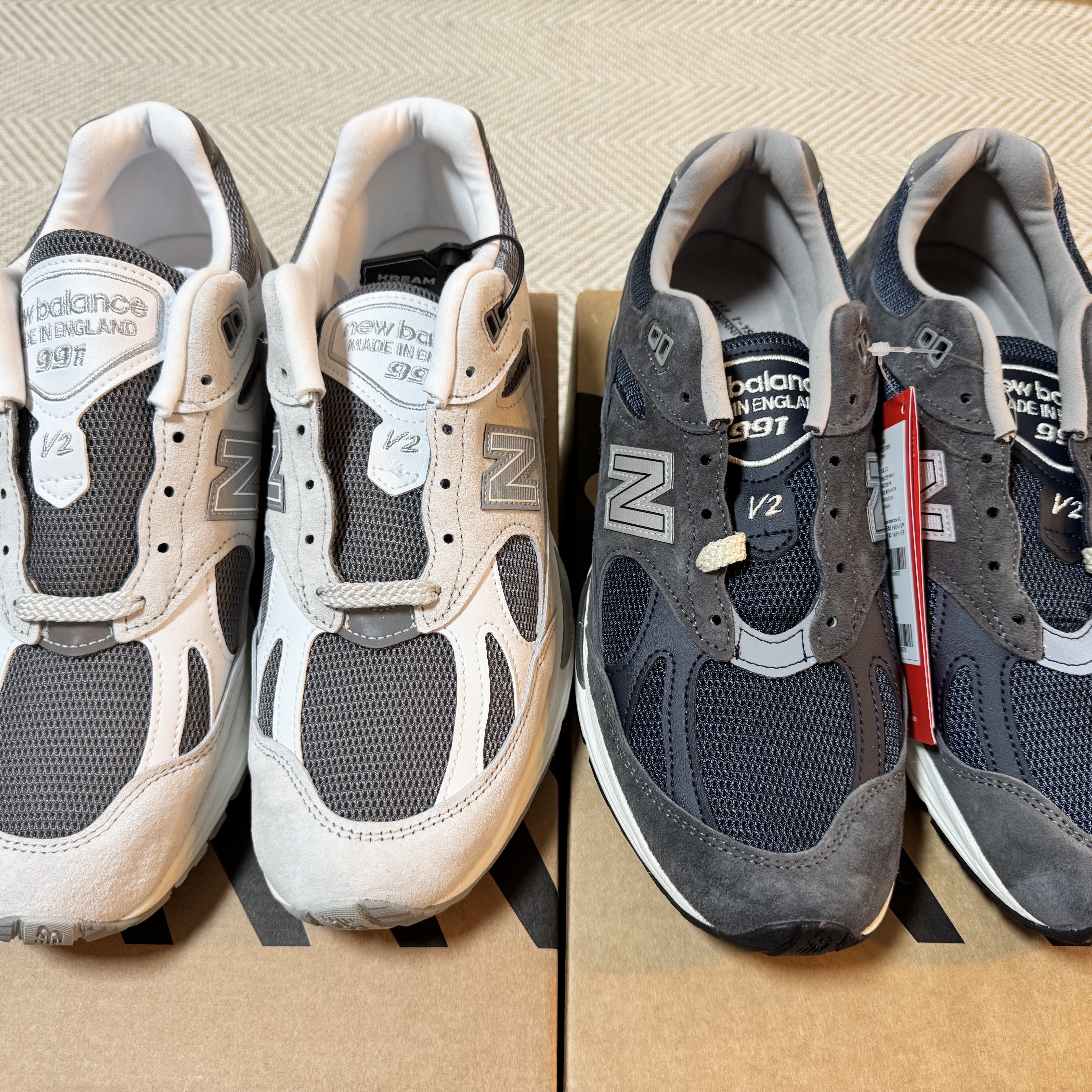 New Balance 991v2 Made in UK Dark Gull Grey, New Balance 991v2 Made in UK Nimbus Cloud Cool Grey - D Standard 착용 스타일 - 9