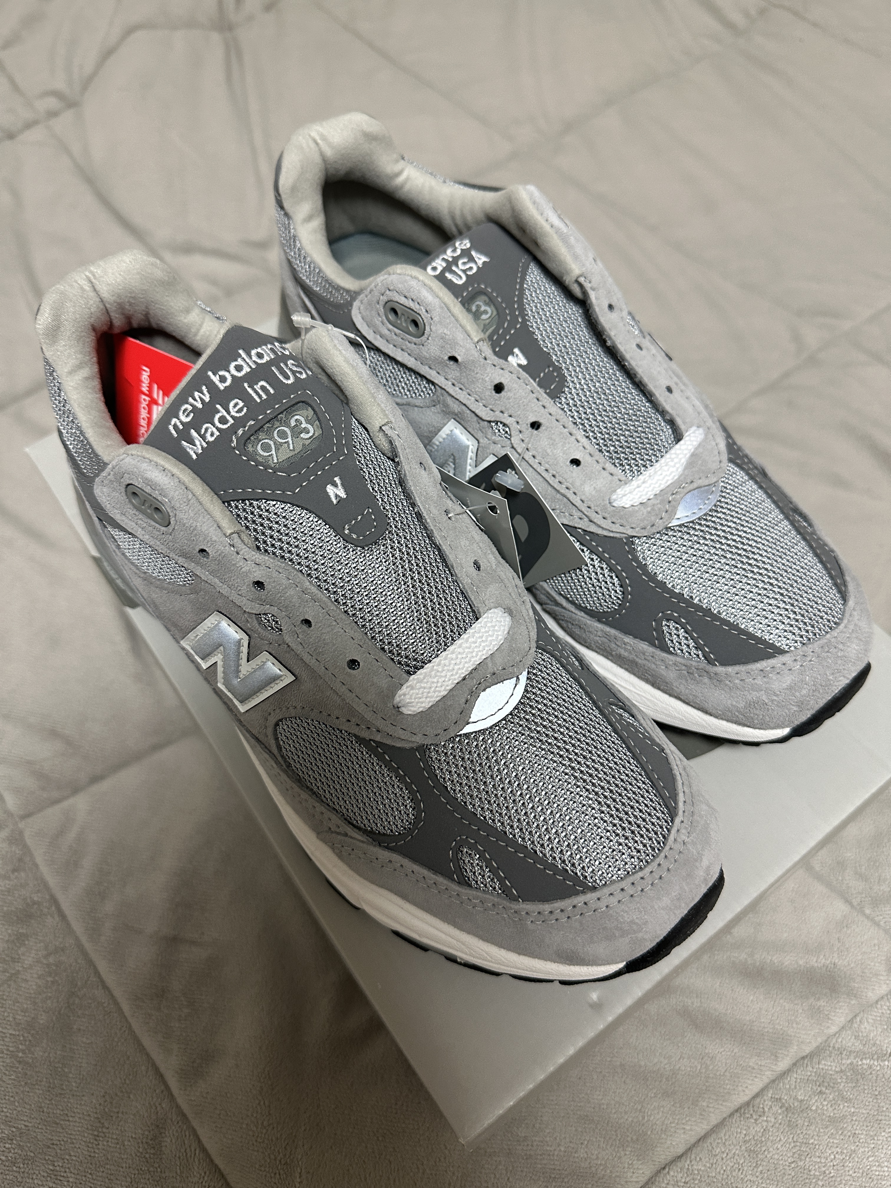New Balance 993 Made in USA Grey - D Standard 착용 스타일 - 2