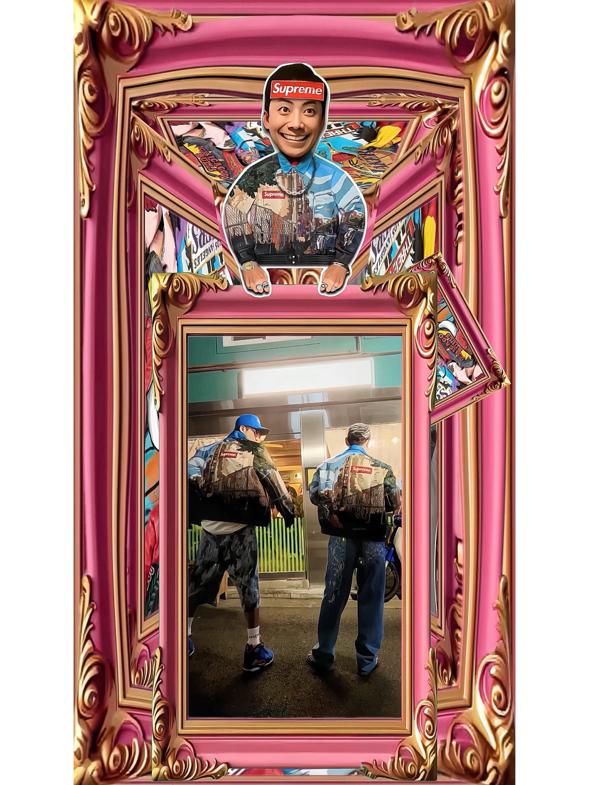 Supreme Jeff Hamilton Ridge Street Leather Jacket Multicolor - 22FW 착용 스타일 - 5