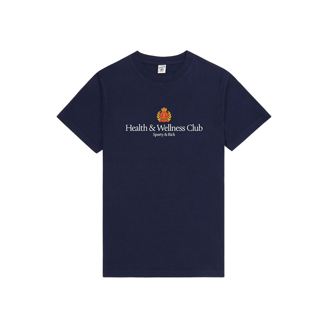 스포티 앤 리치 H&W 크레스트 티셔츠 네이비 - 24FW(Sporty & Rich H&W Crest T-Shirt Navy - 24FW)