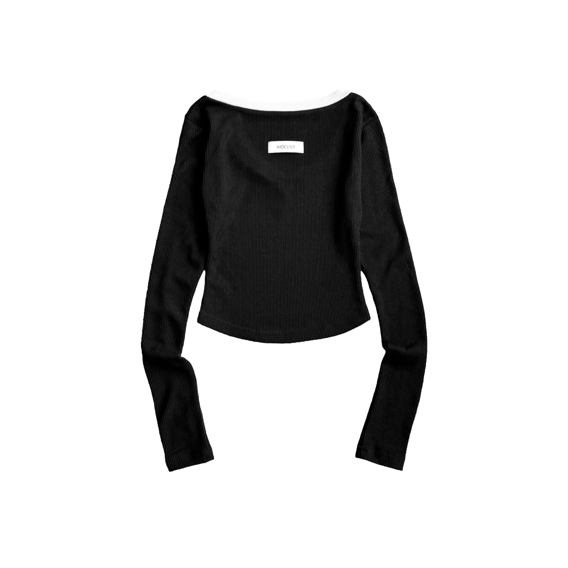 무센트 바인딩 트랙 라인 브이넥 골지 티 블랙(MUCENT Binding Track Line V Neck T Black) - 2