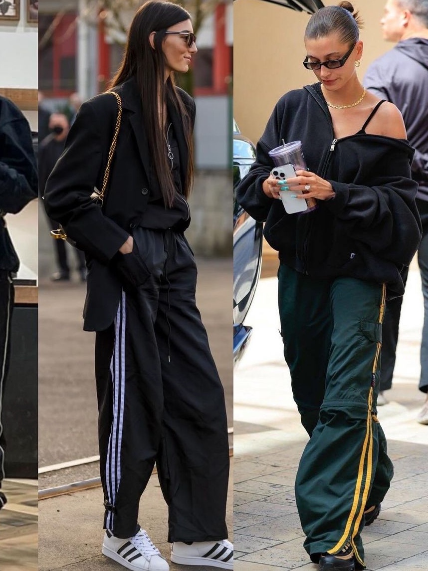 (W) Adidas Adilenium Season 2 Oversized Zip Off Track Pants Gender Neutral Black - KR Sizing, Needles Track Pants Poly Smooth Olive 착용 스타일 - 5