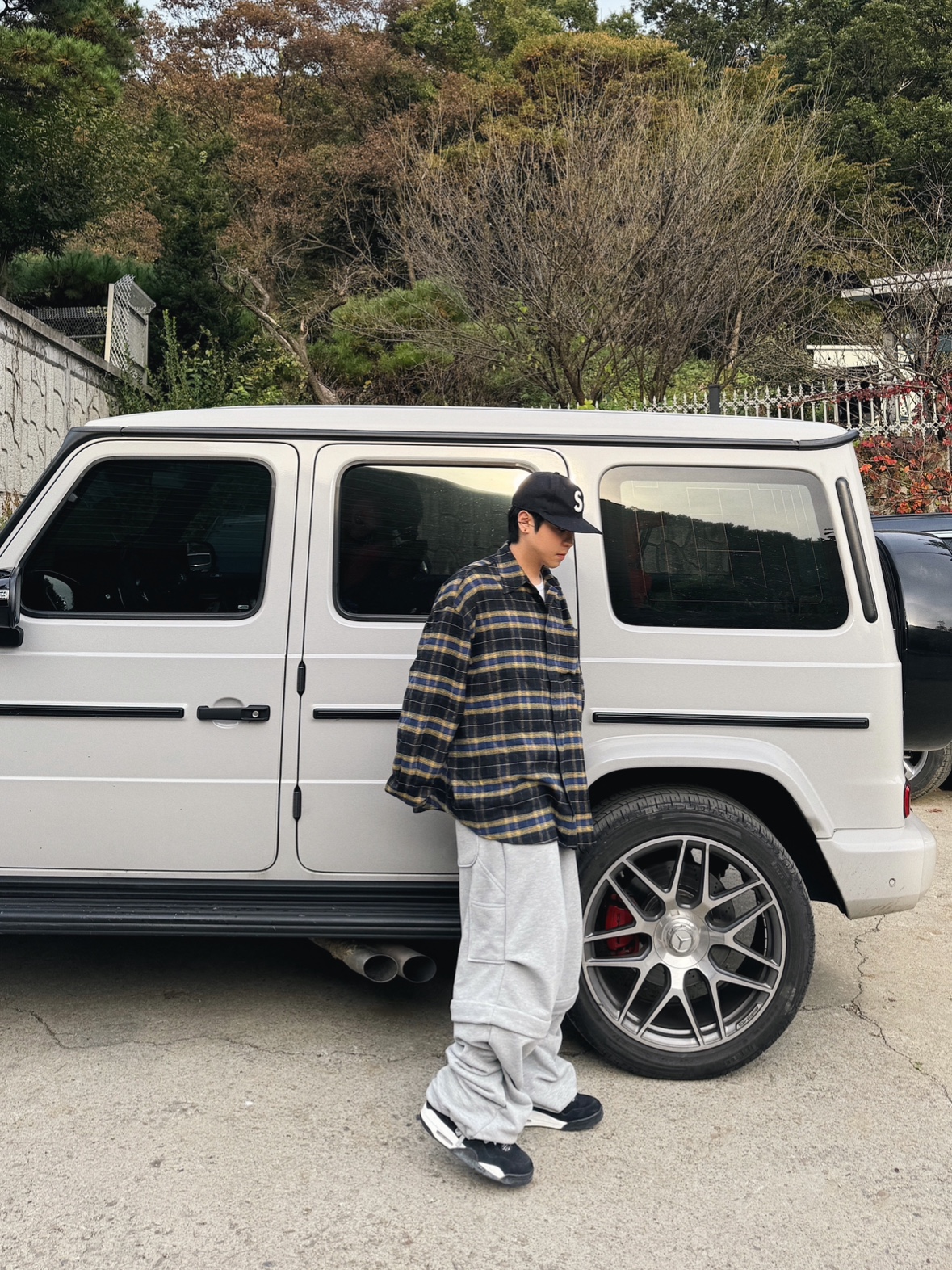 MJD Detachable Carpenter Sweat Pants Melange Grey, Jordan 4 Retro White Thunder 착용 스타일 - 7