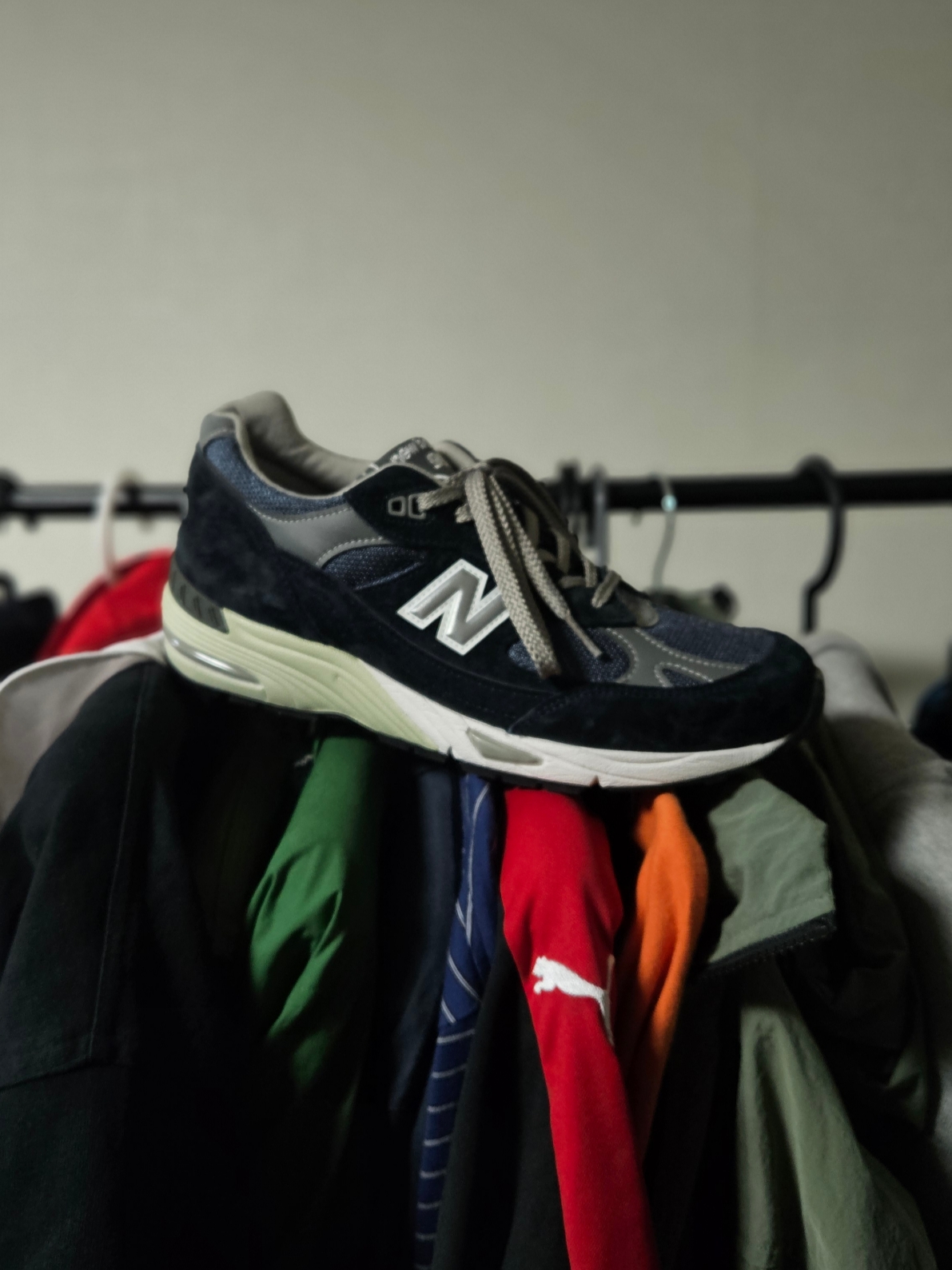 New Balance 991 Made in UK Navy 착용 스타일 - 1