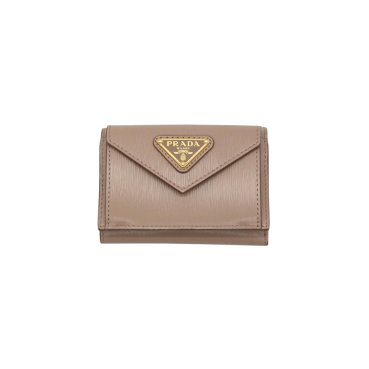 Prada Vitello Move Triangle Logo Wallet Powder Pink