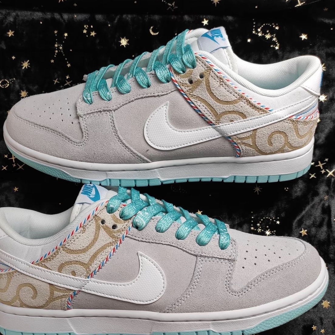 Nike Dunk Low Retro SE Barber Shop Grey 착용 스타일 - 3