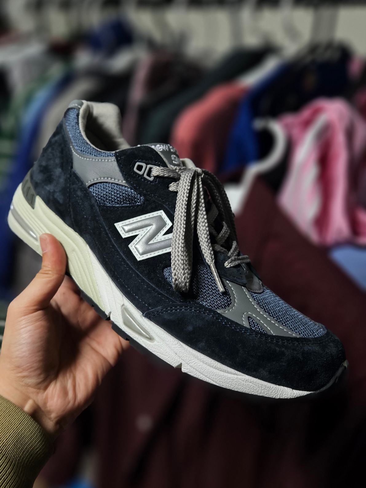 New Balance 991 Made in UK Navy 착용 스타일 - 2