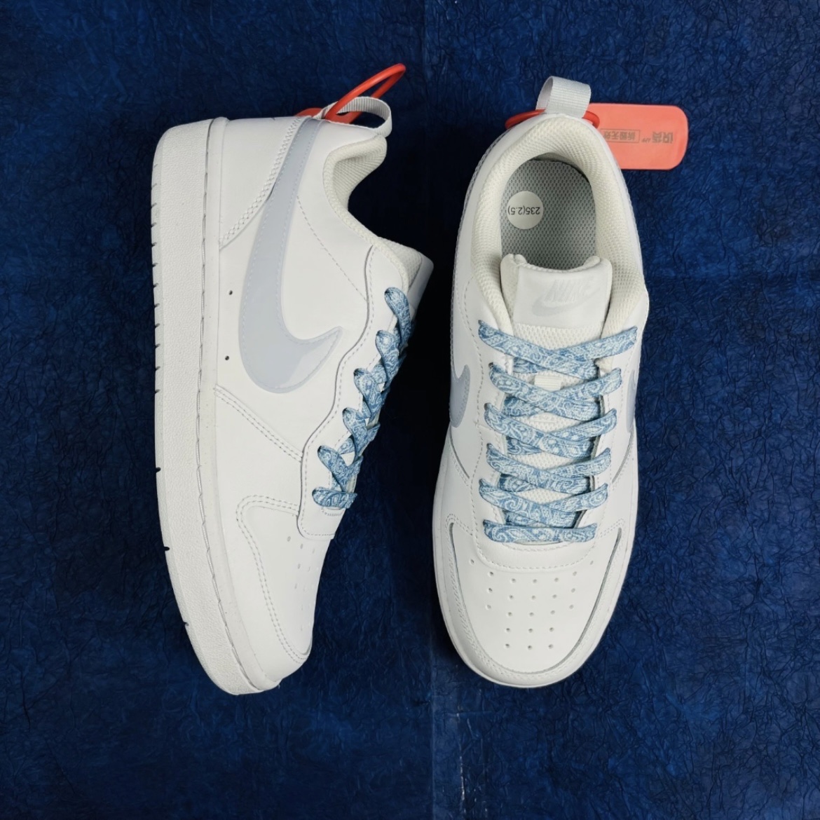 (GS) Nike Court Borough 2 White Aura 착용 스타일 - 1