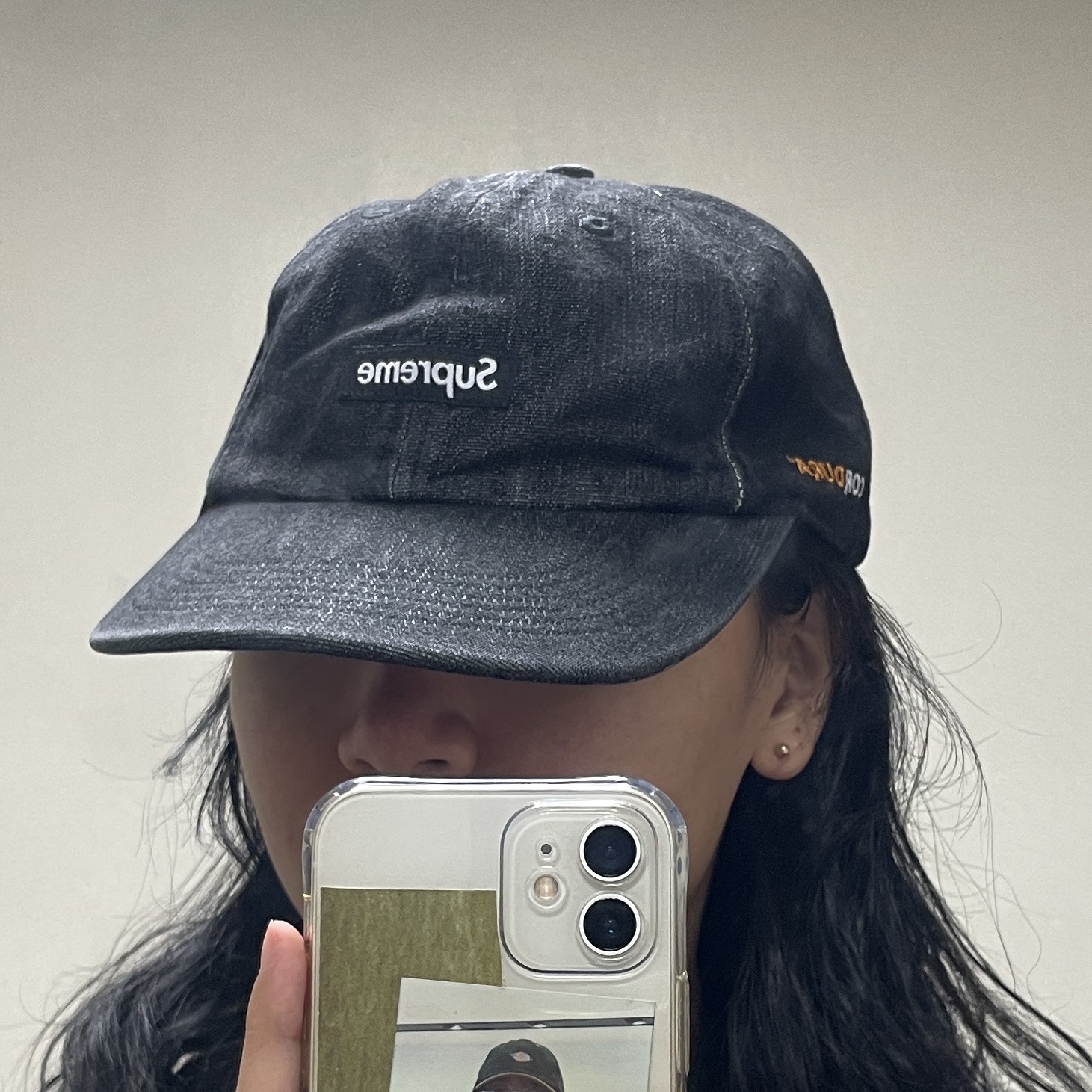 Supreme Cordura Denim Small Box 6-Panel Black - 24SS 착용 스타일