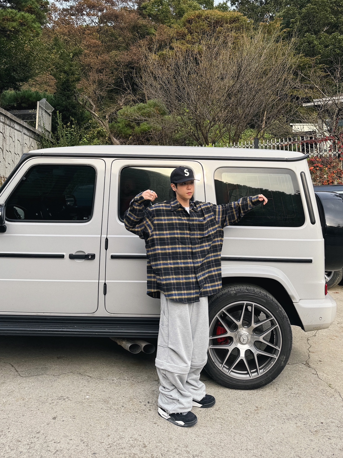 MJD Detachable Carpenter Sweat Pants Melange Grey, Jordan 4 Retro White Thunder 착용 스타일 - 1