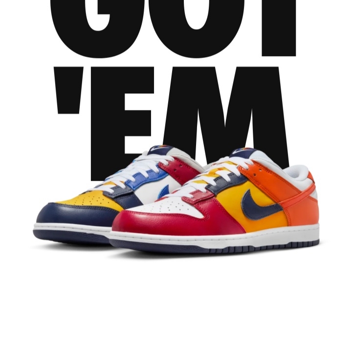 Nike Dunk Low QS Midnight Navy and Varsity Red 착용 스타일