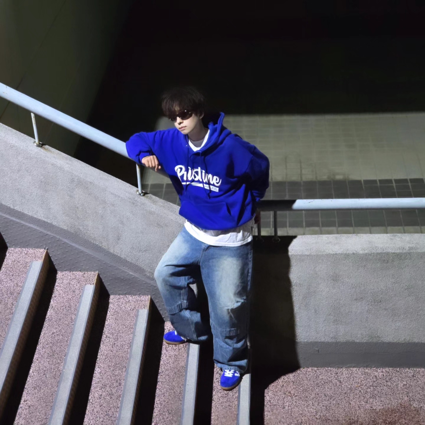 Adidas Samba OG Royal Blue 착용 스타일 - 9