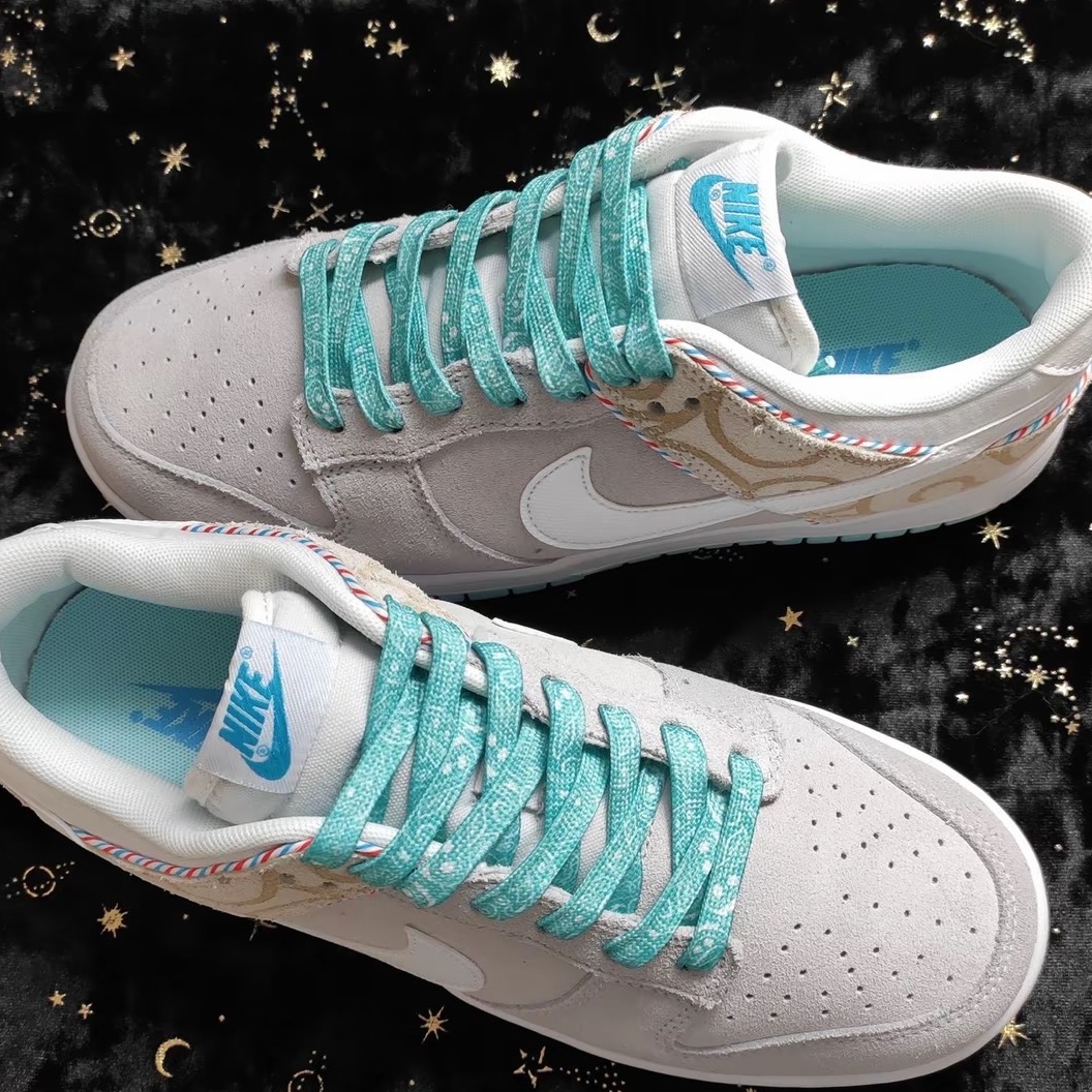 Nike Dunk Low Retro SE Barber Shop Grey 착용 스타일 - 1
