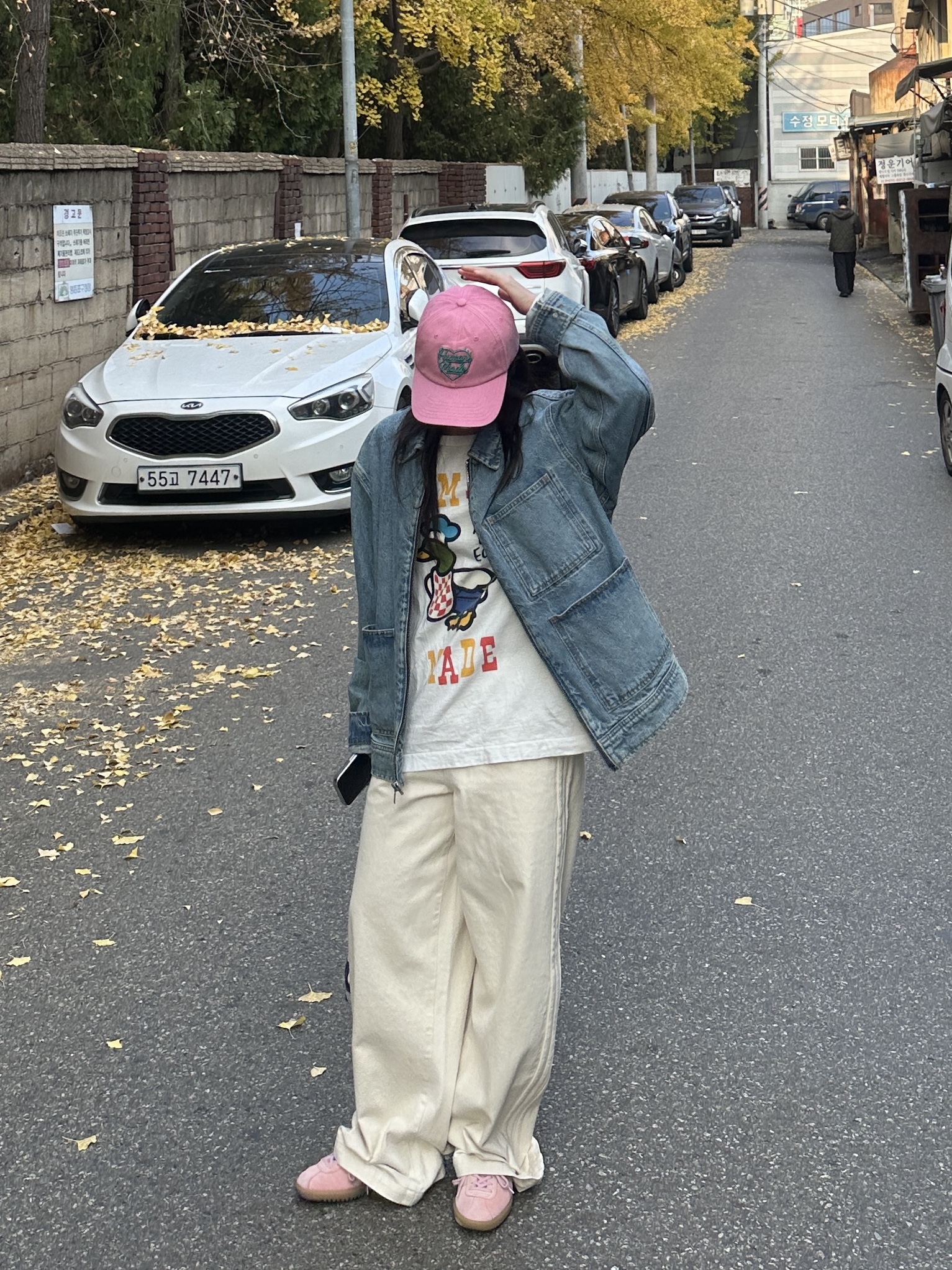 Adidas Bermuda Glow Pink, Human Made 6 Panel Cap #1 Pink 착용 스타일 - 2