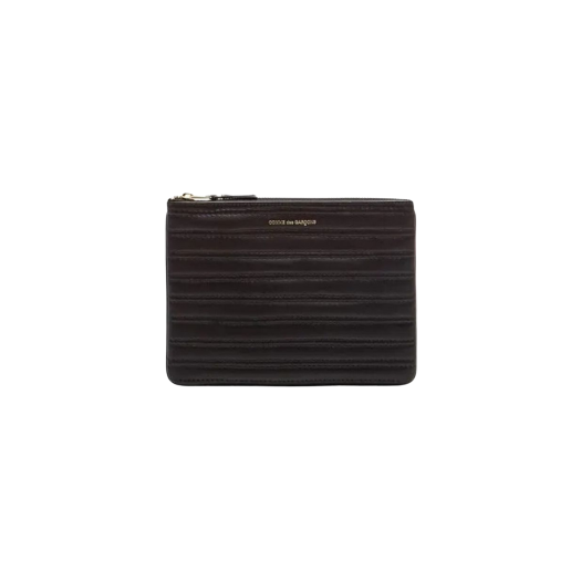 Comme des Garcons SA5100ES Embossing Leather Mini Pouch Bag Black