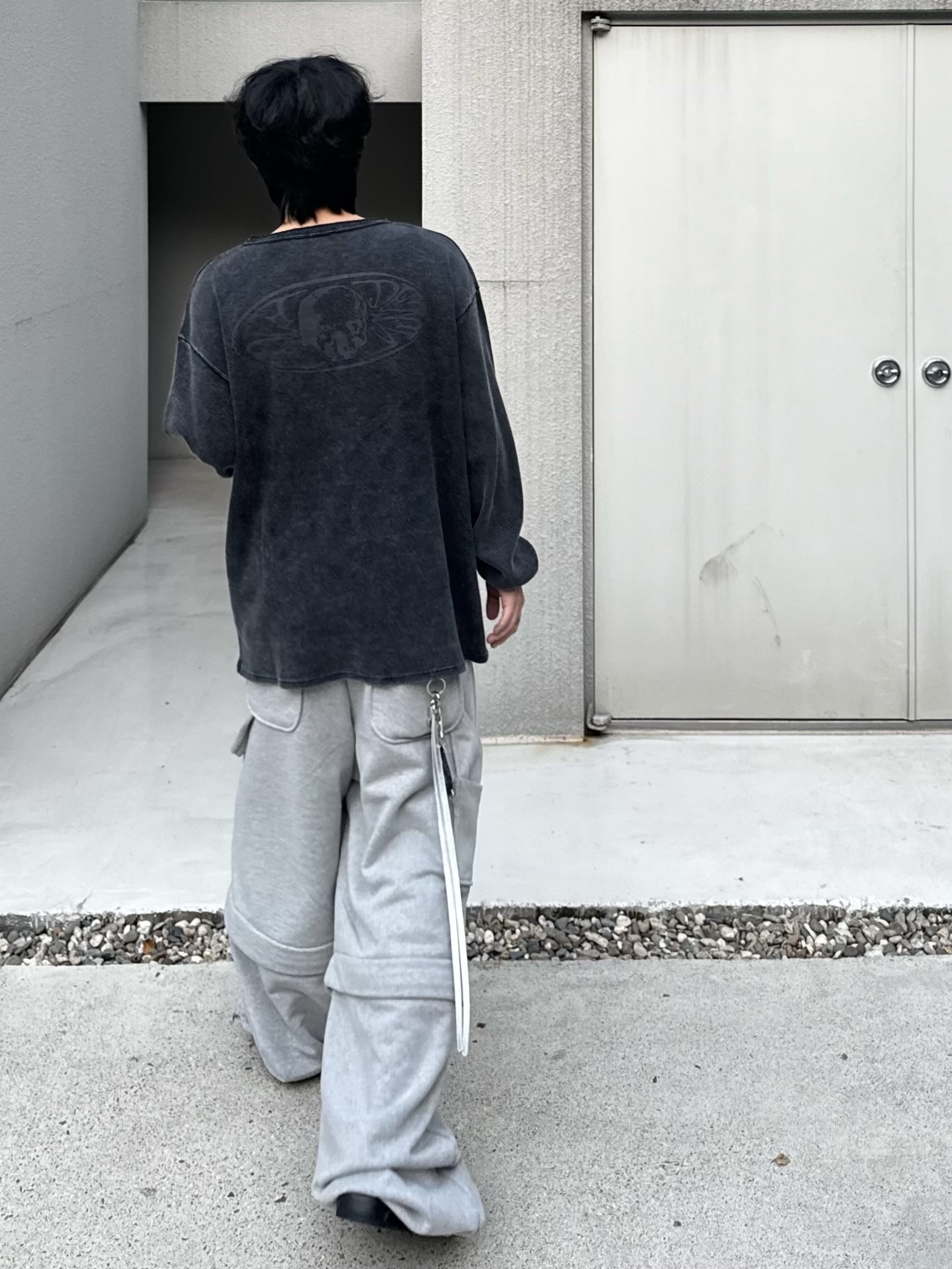 MJD Detachable Carpenter Sweat Pants Melange Grey, Balenciaga Sunday Mule Black 착용 스타일 - 3