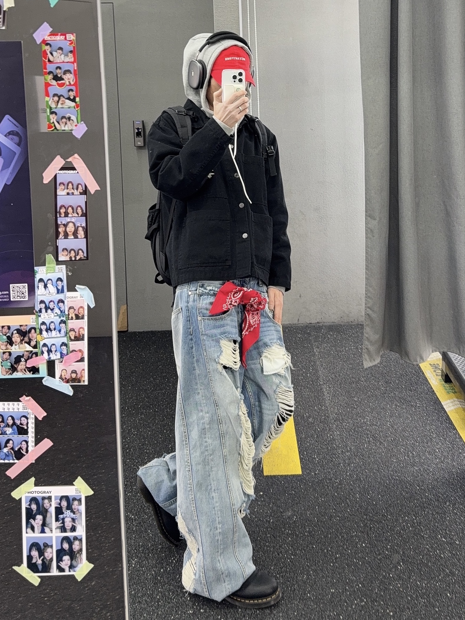 Dr. Martens 1461 Ambassador Black, Supreme Hav-A-Hank Bandanas Multicolor (Set of 3) - 24SS 착용 스타일 - 9