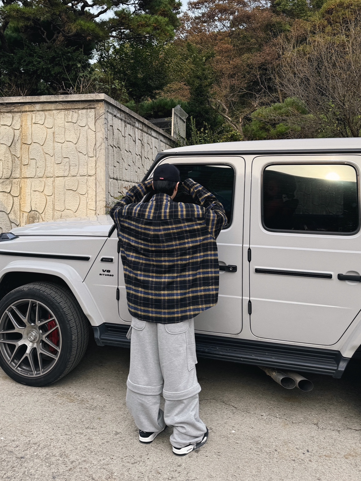 MJD Detachable Carpenter Sweat Pants Melange Grey, Jordan 4 Retro White Thunder 착용 스타일 - 6