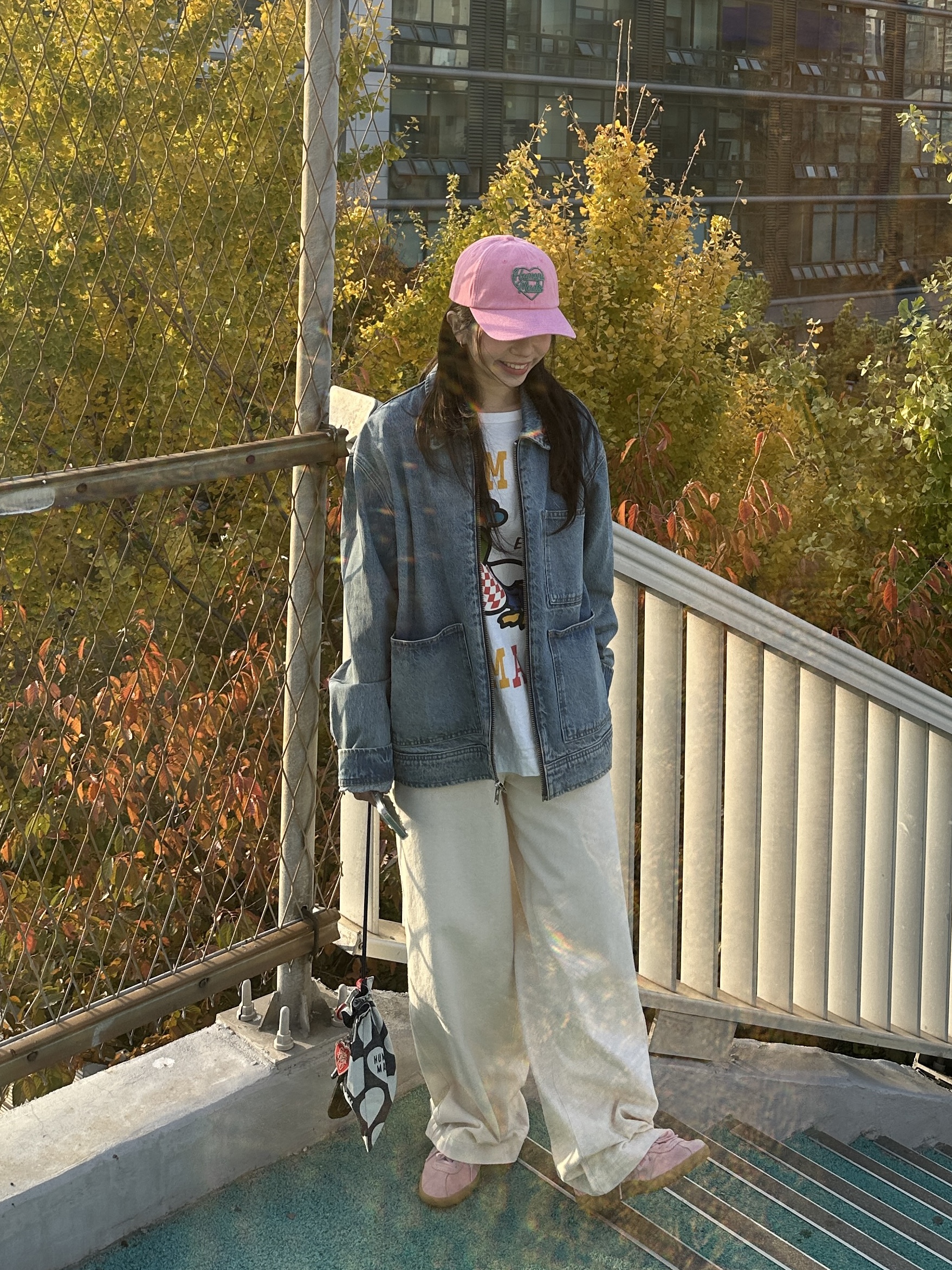 Adidas Bermuda Glow Pink, Human Made 6 Panel Cap #1 Pink 착용 스타일 - 4