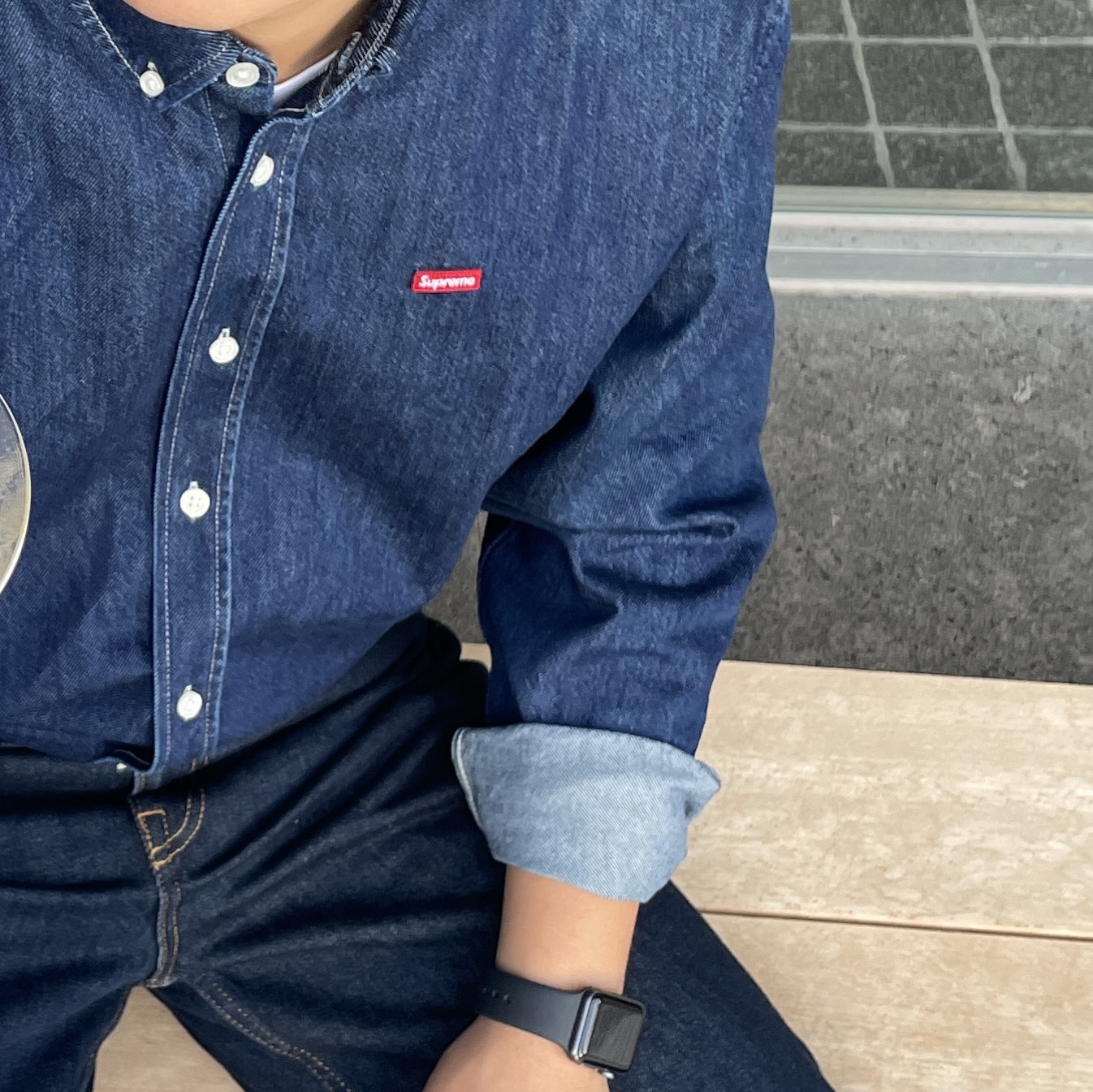 Supreme Small Box Shirt Rinsed Denim - 24FW 착용 스타일