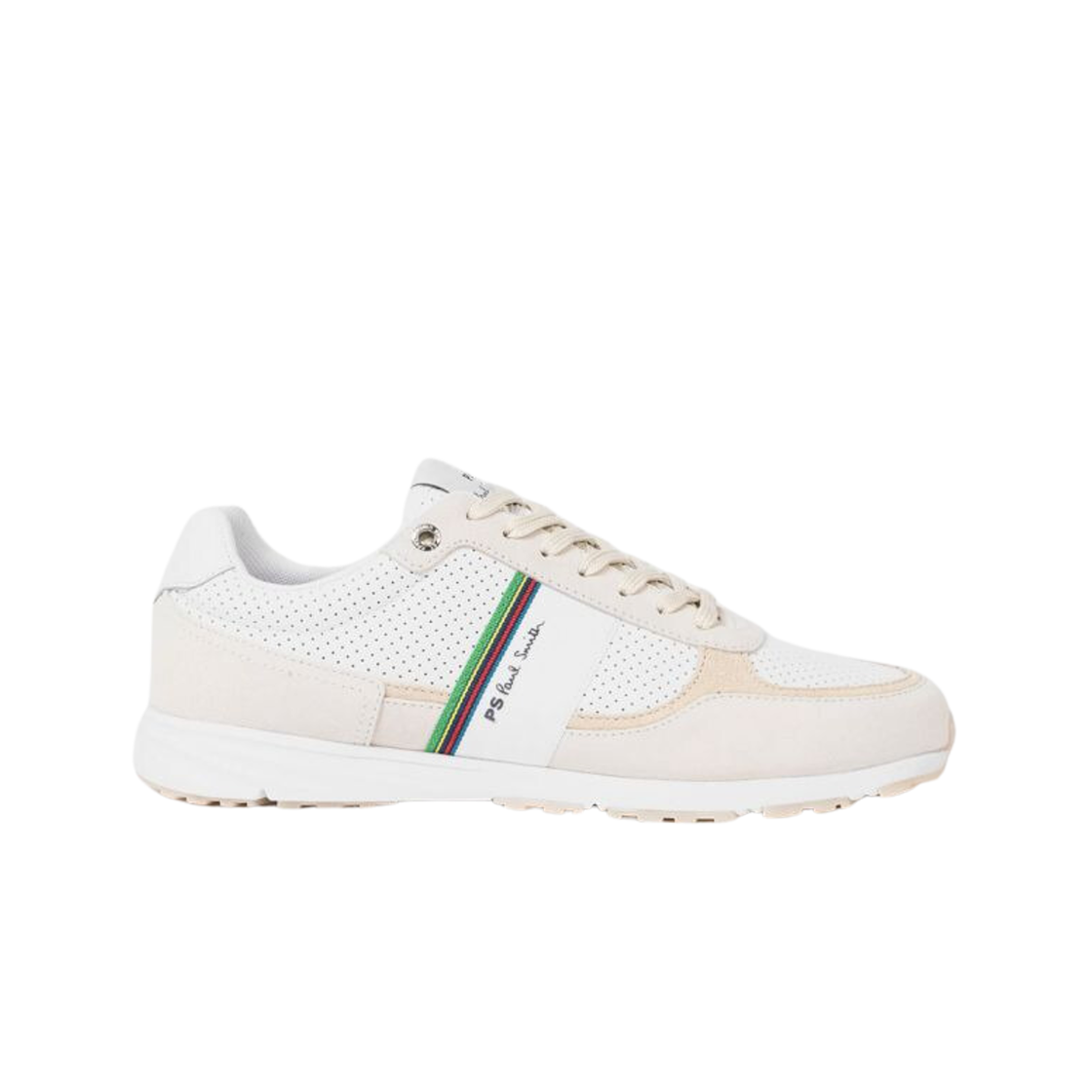 폴 스미스 휴이 로고 스트라이프 트레이너 화이트 크림(Paul Smith Huey Logo Stripe Trainers White Cream) - 1