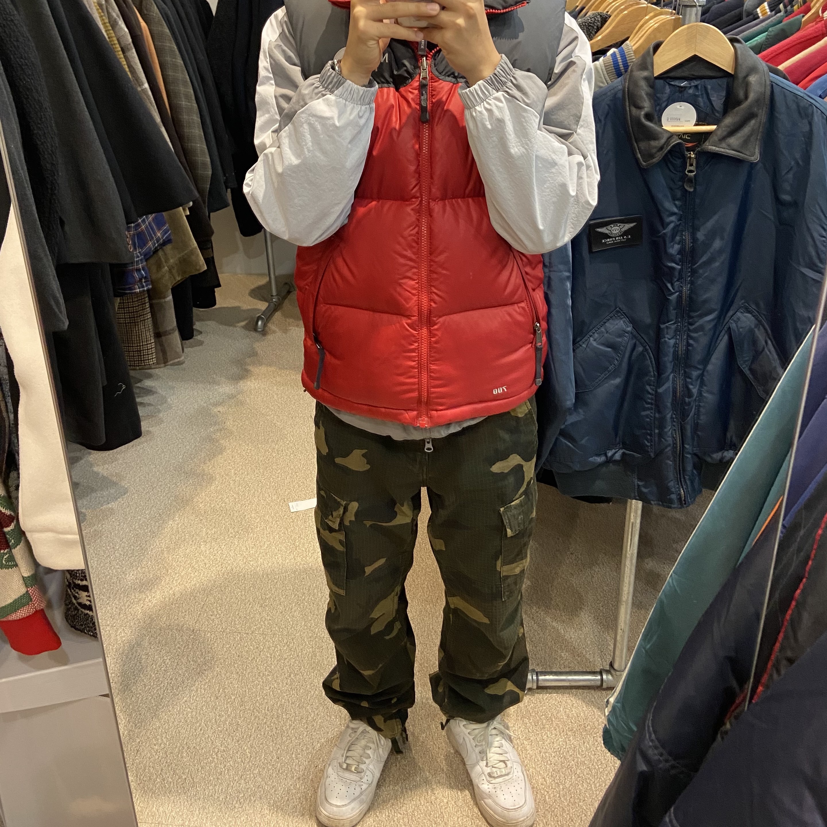 Carhartt WIP Aviation Pants Laurel Camo, The North Face White Label Bandon Jacket Black 착용 스타일 - 2