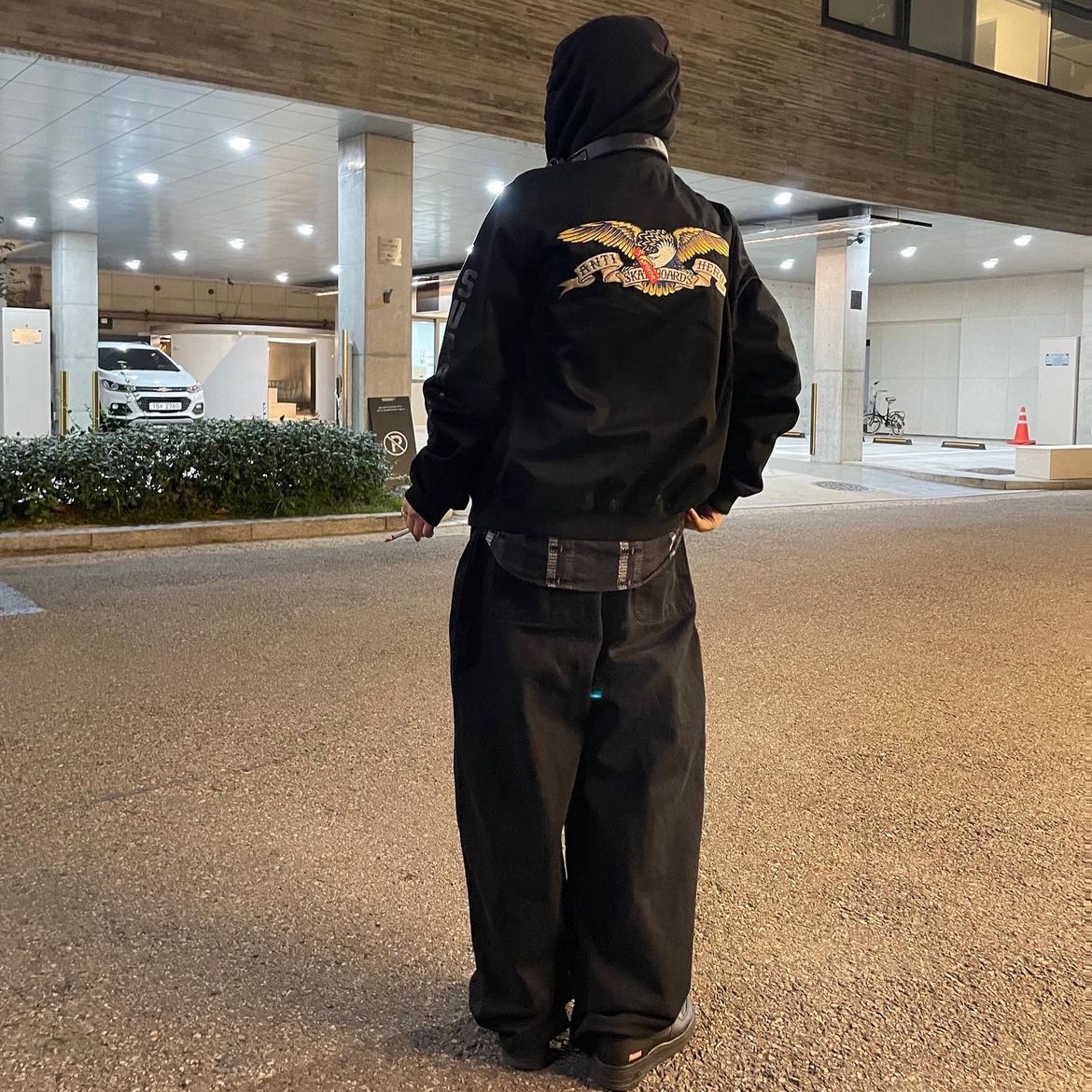 Marshall Major IV Black (Korean Ver.), Supreme Hooded Jacquard Flannel Shirt Black - 18FW 착용 스타일