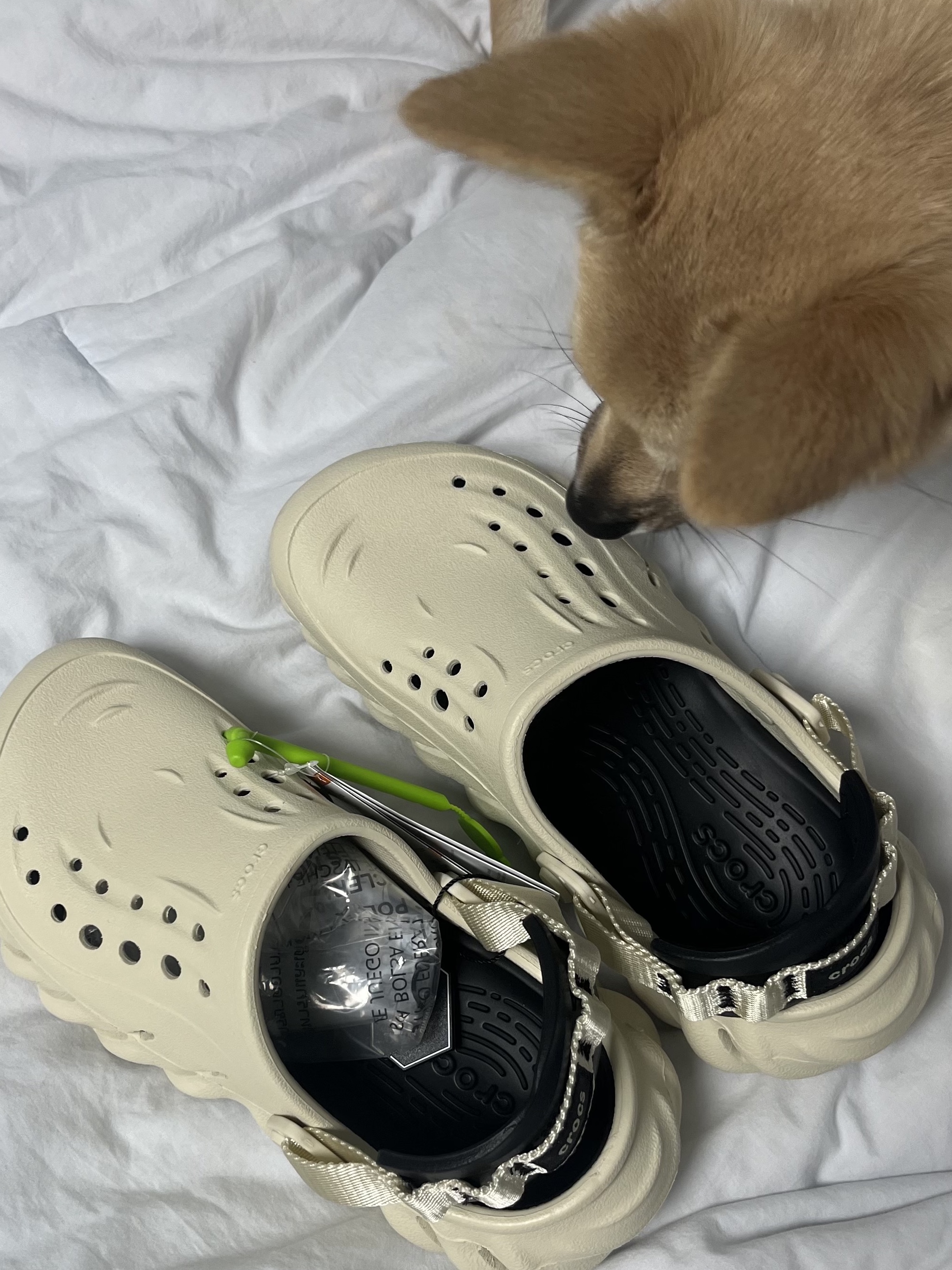 Crocs Echo Clog Bone Black 착용 스타일 - 2