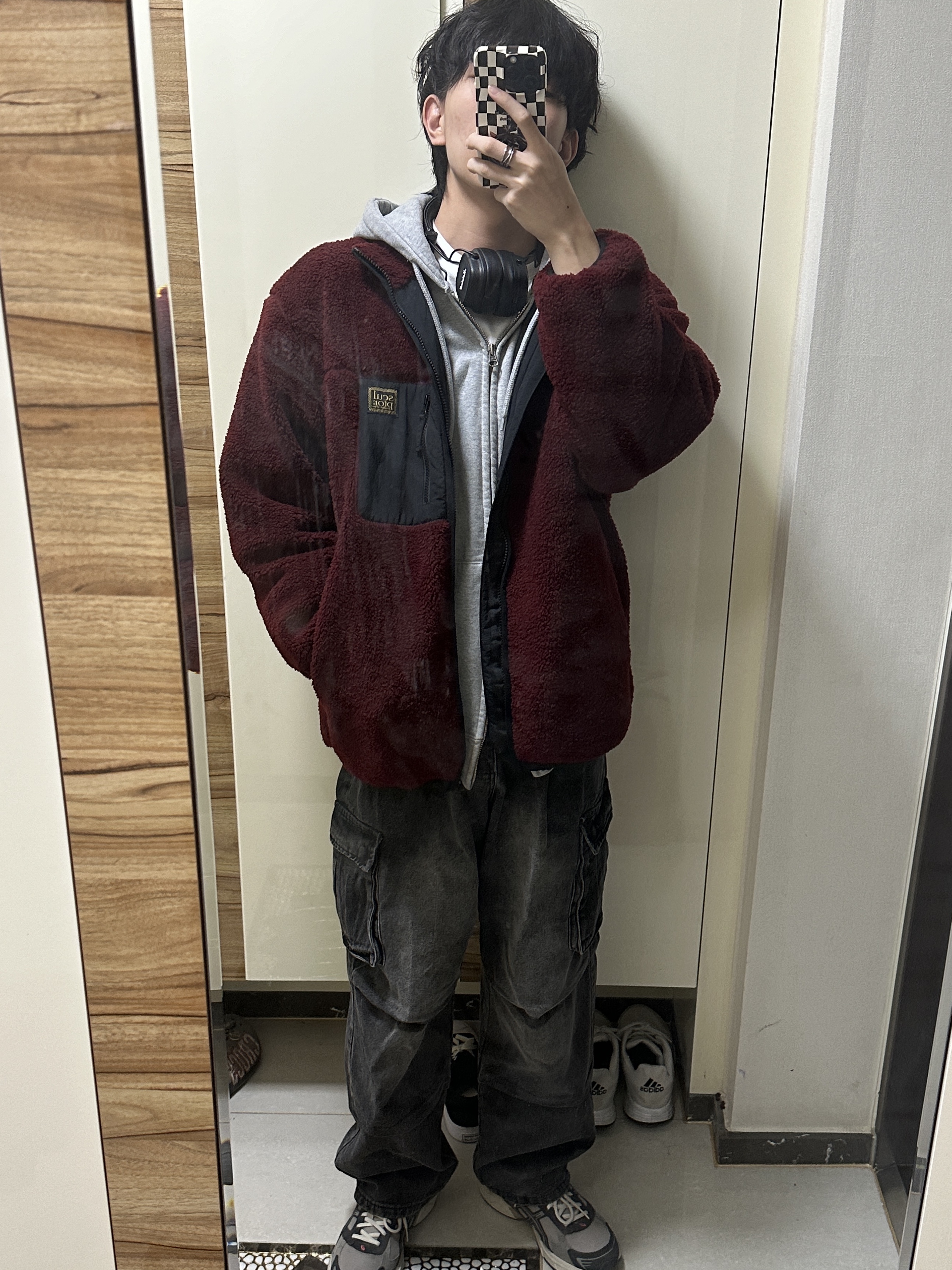 Deus Ex Machina Seoul College Hooded Jacket Grey Heather, Marshall Major IV Black (Korean Ver.) 착용 스타일