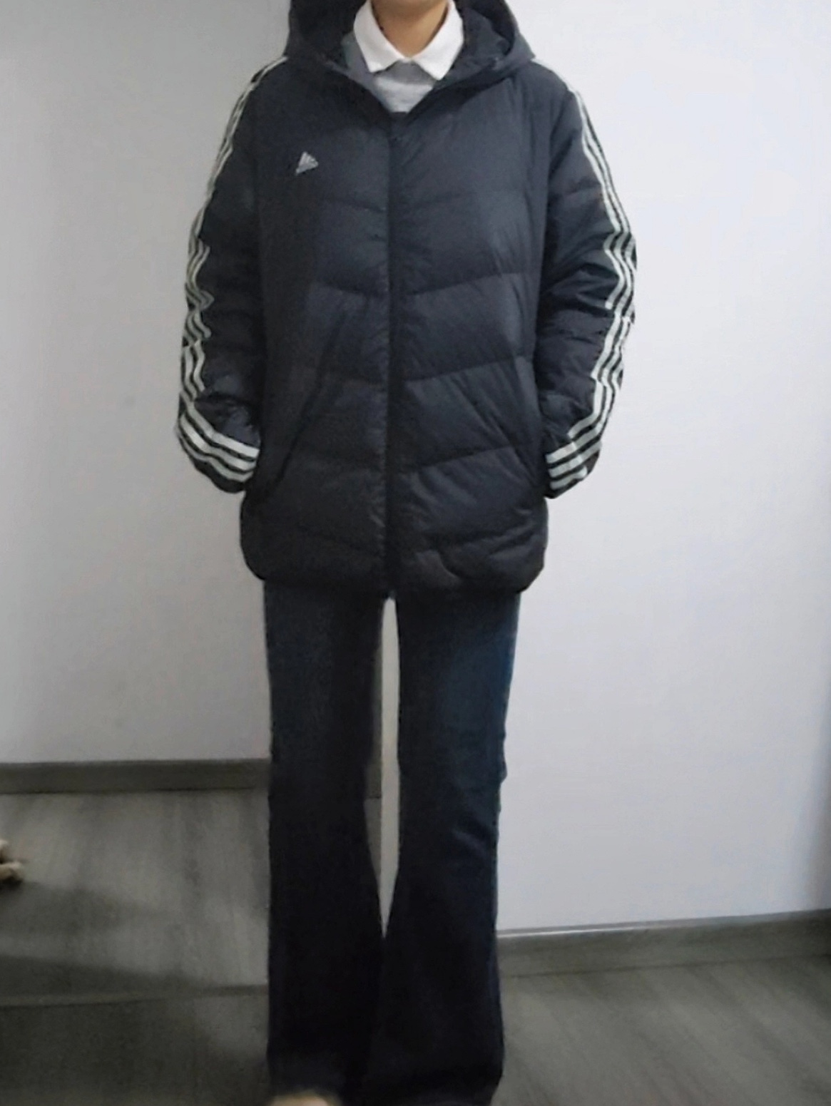 Adidas Sport Performance 3-Stripes Padded Jacket Black - KR Sizing 착용 스타일