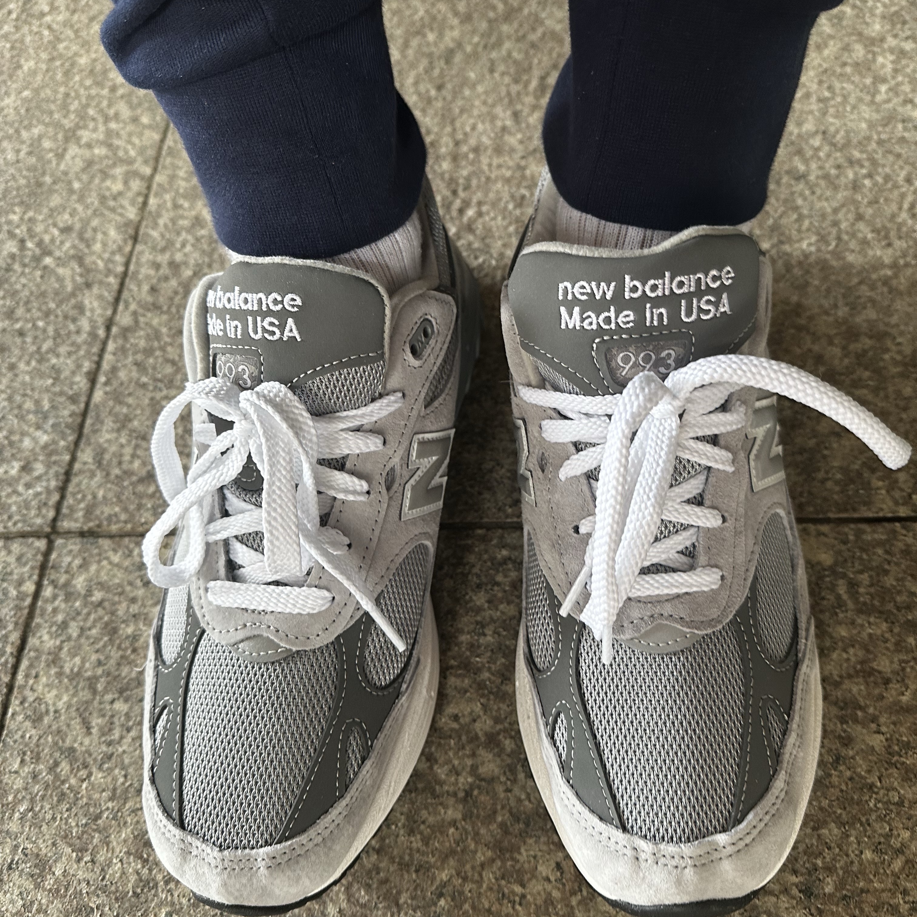 New Balance 993 Made in USA Grey - D Standard 착용 스타일 - 1
