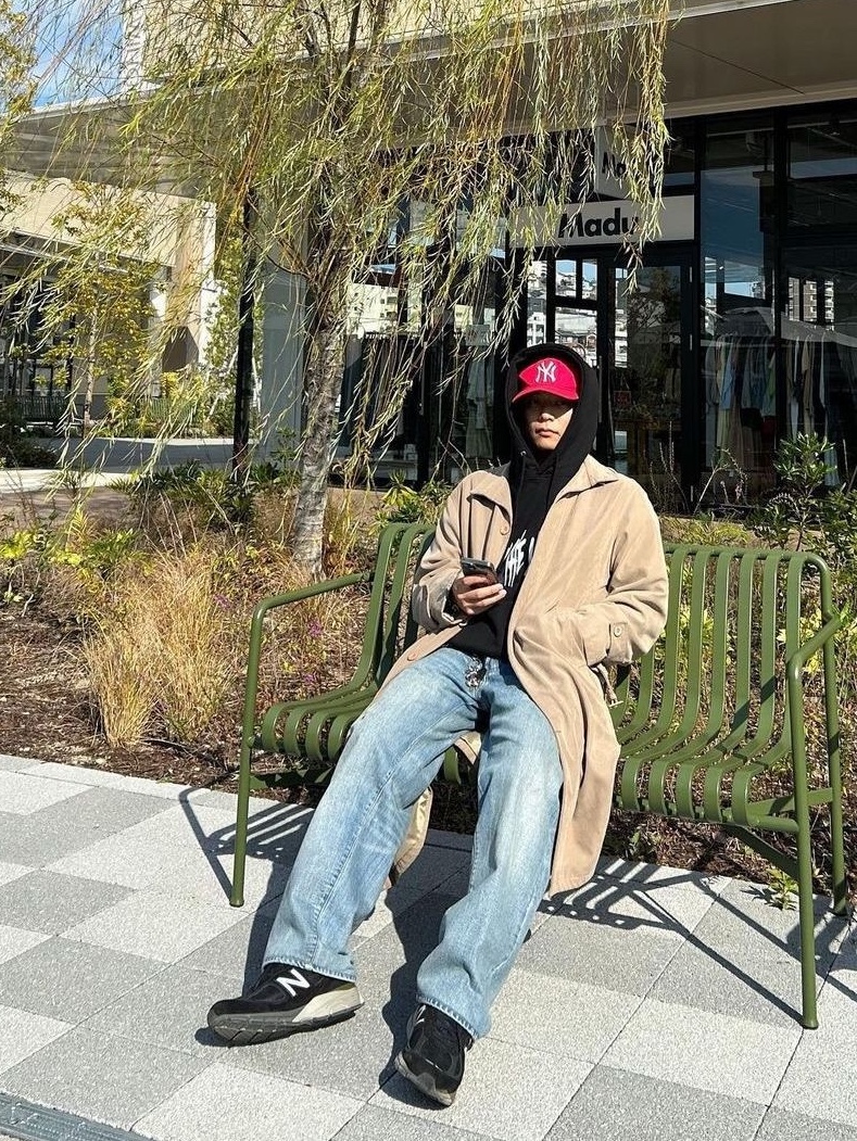 RWB Fender Line Rivet Hoodie Black, Siyazu SIOT4116 Maxi Trench Coat Camel Beige 착용 스타일 - 3